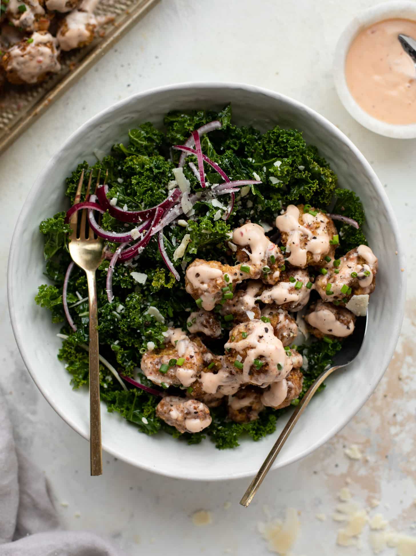 bang bang cauliflower kale salad