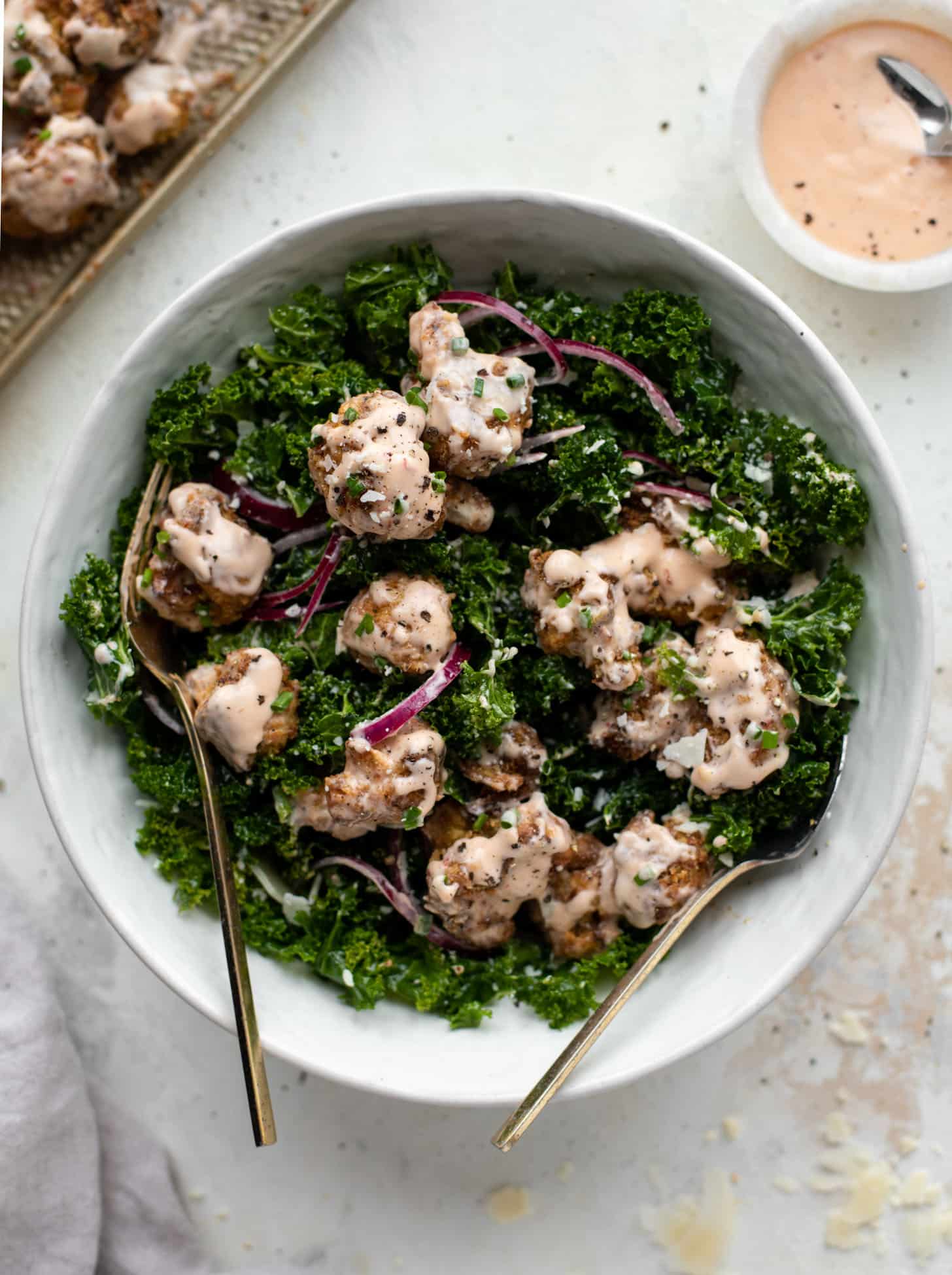 bang bang cauliflower kale salad