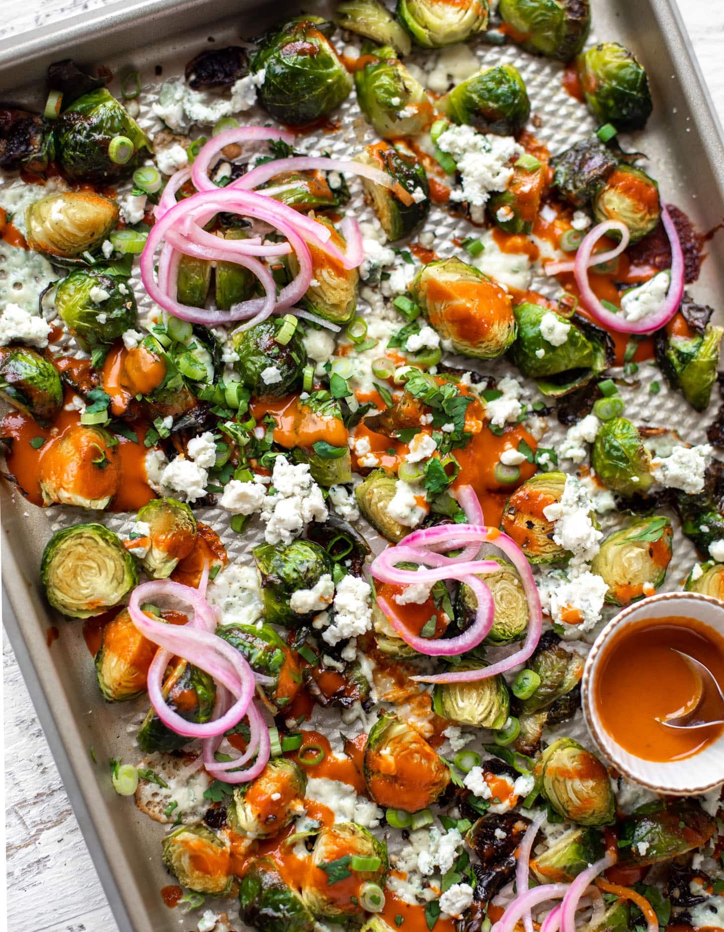 roasted buffalo wing brussels sprouts