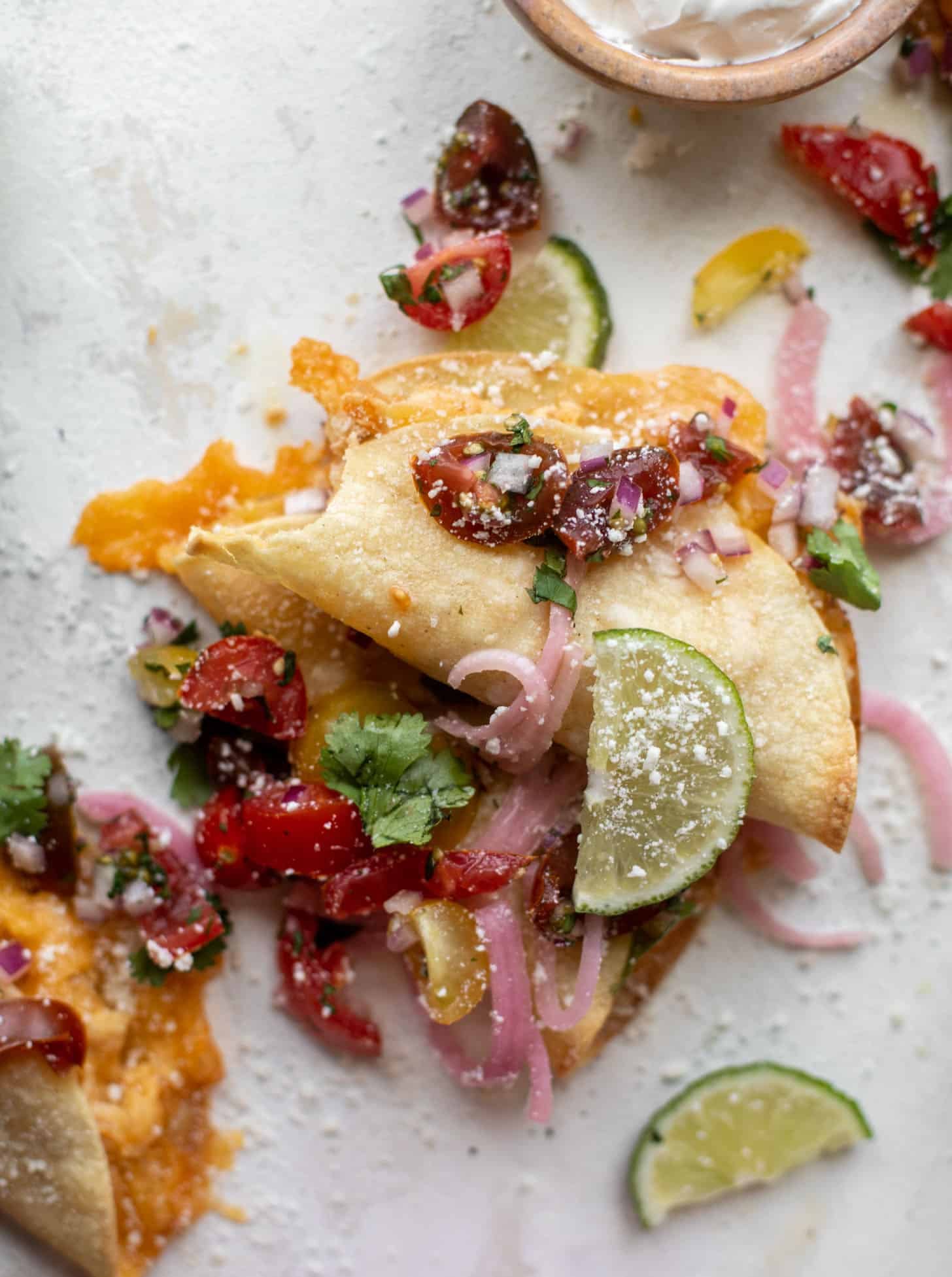 crispy baked salsa chicken tacos