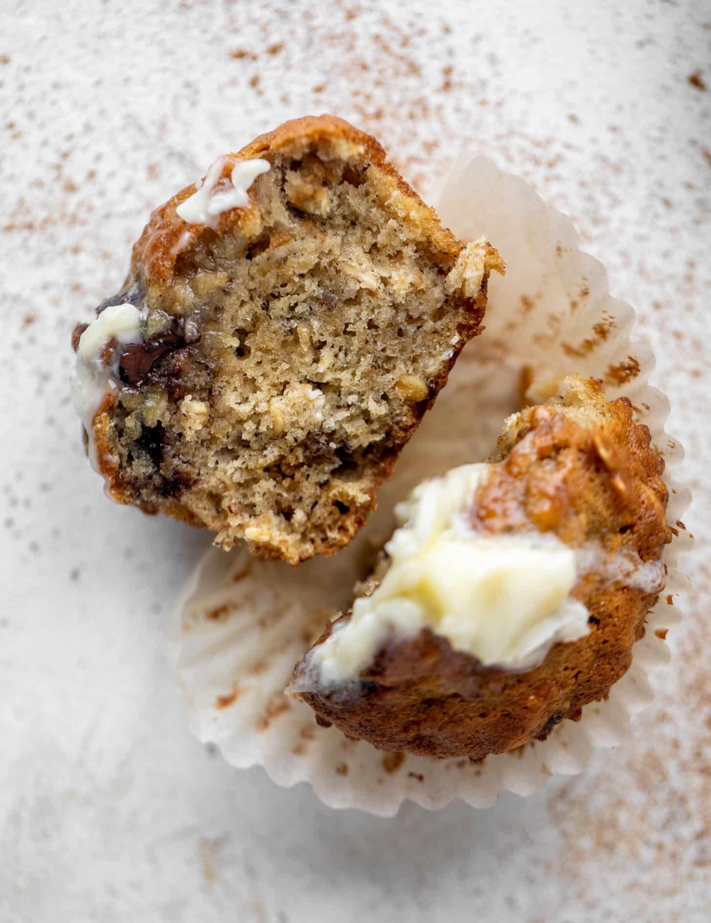 chocolate chip banana oat muffins