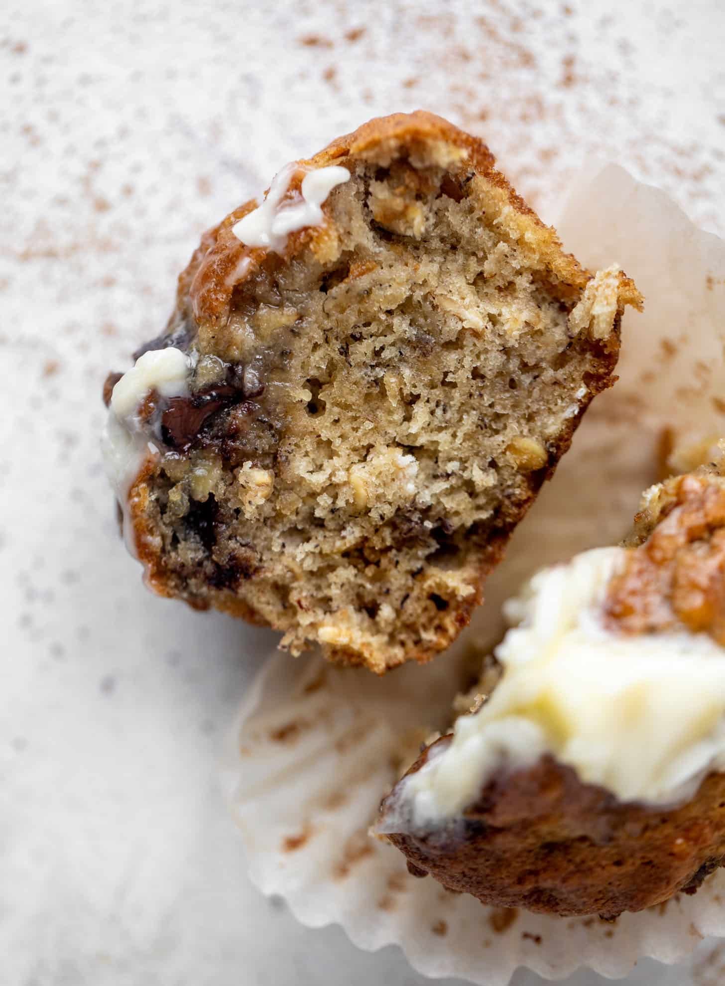 chocolate chip banana oat muffins