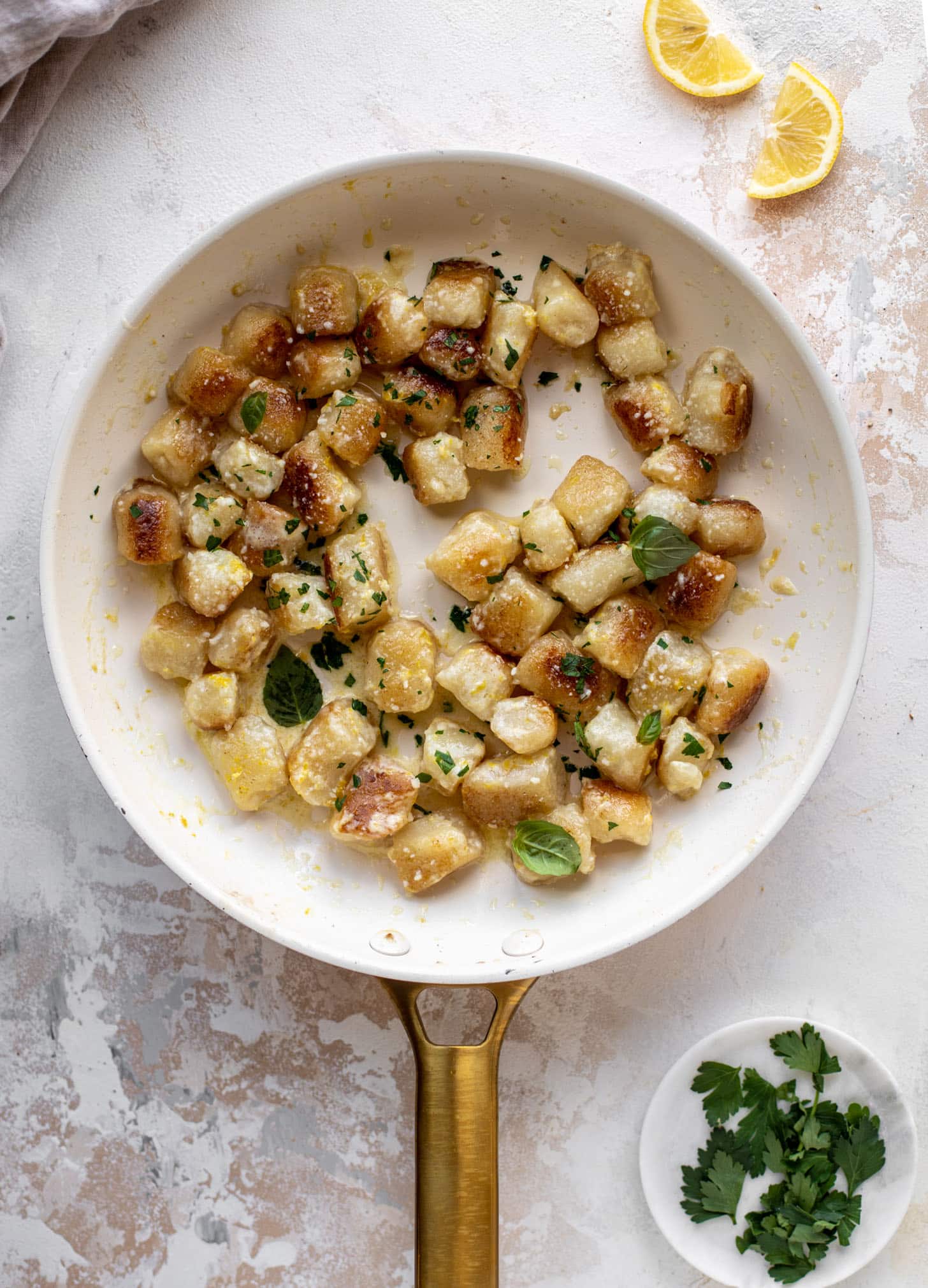 15 minute lemon parmesan cauliflower gnocchi
