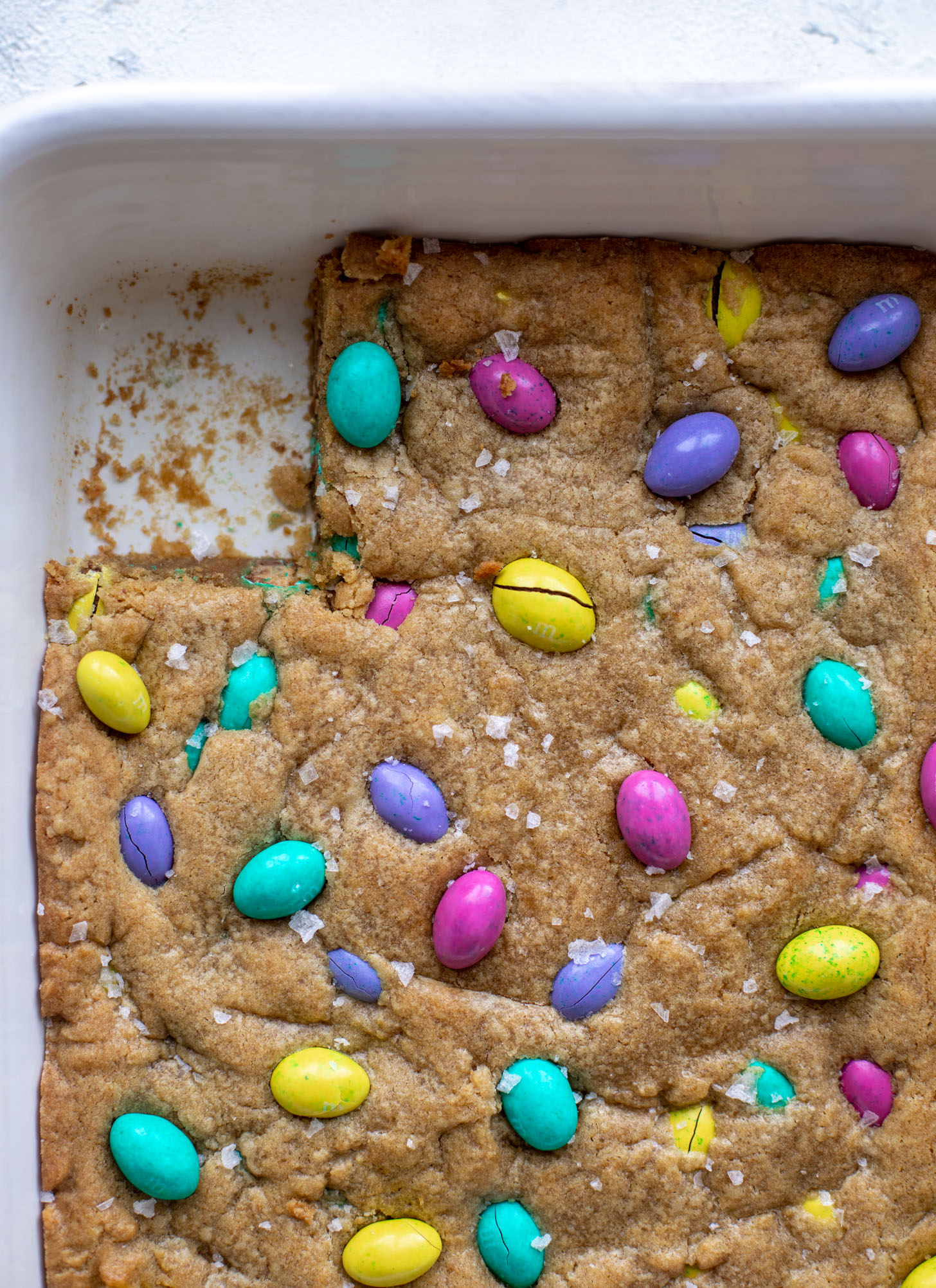 salted brown butter peanut butter m&m cookie bars