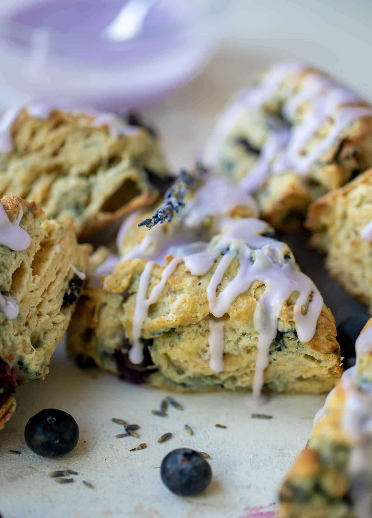 lavender glazed blueberry scones