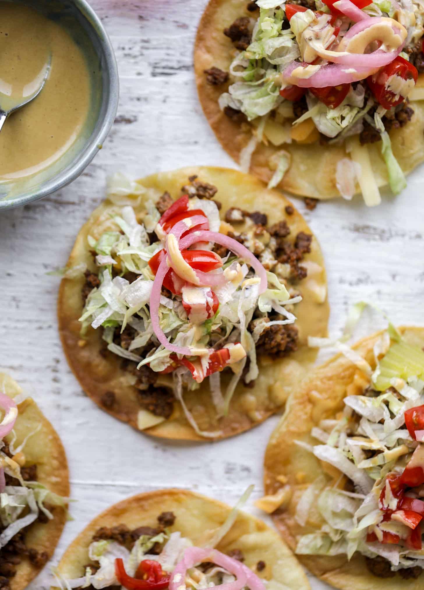 cheeseburger tostadas