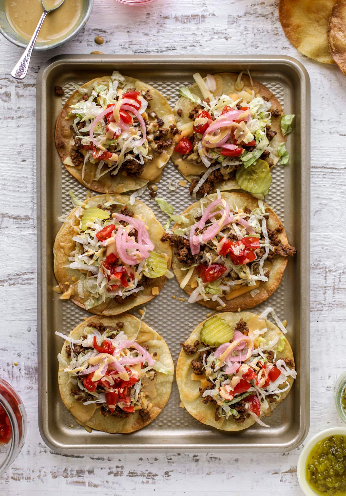 cheeseburger tostadas