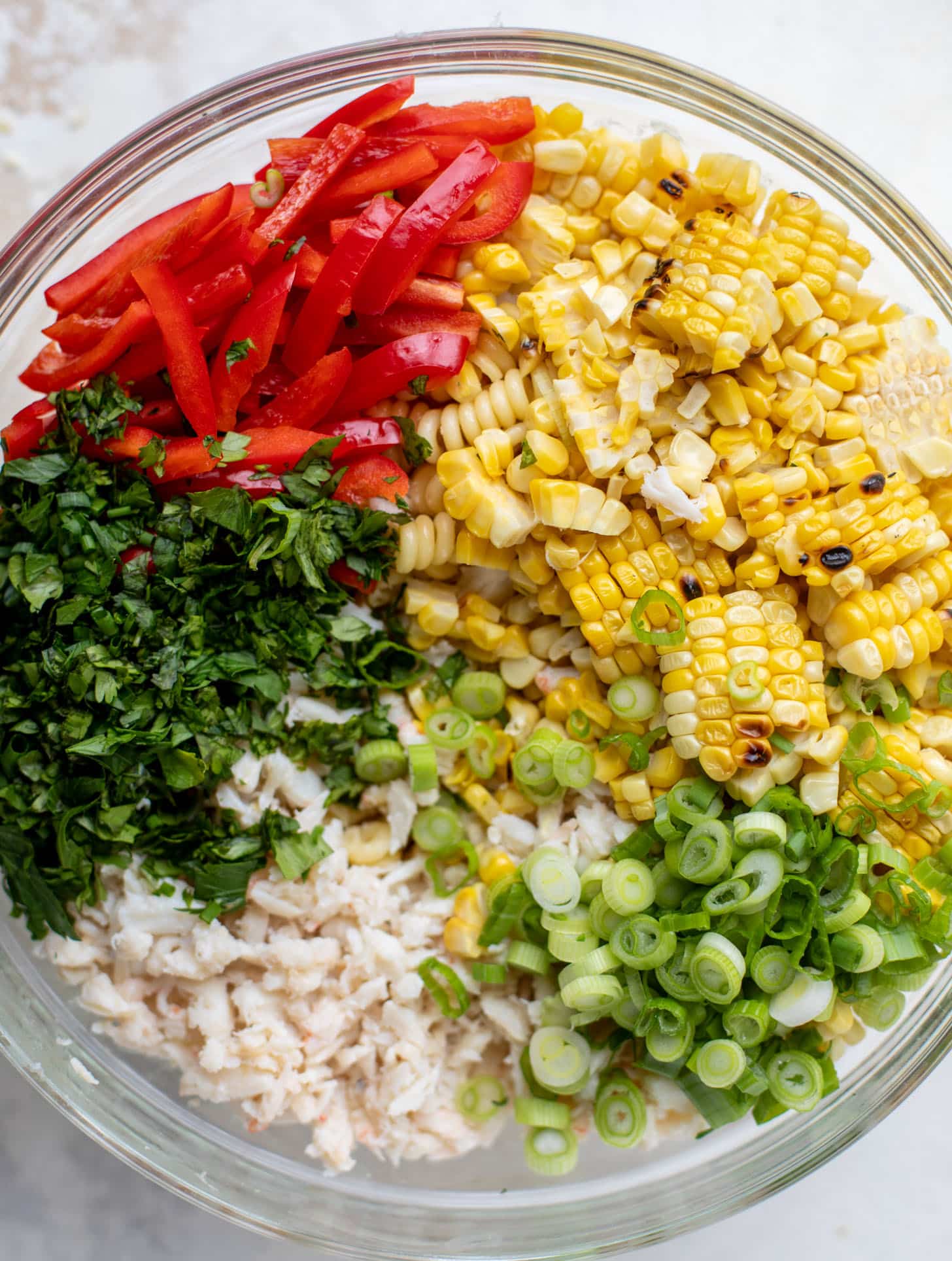 grilled corn and crab pasta salad