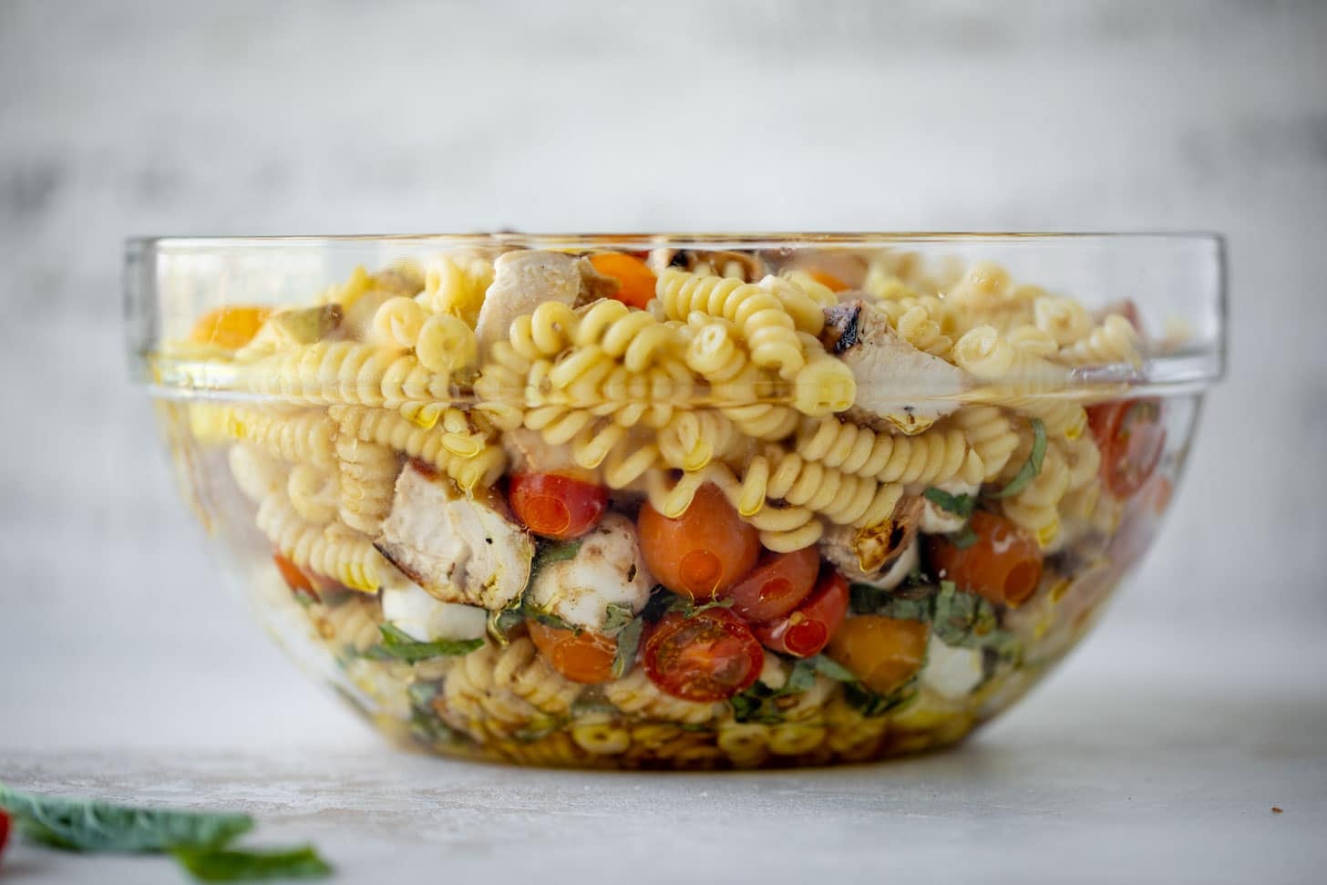 grilled chicken caprese pasta salad