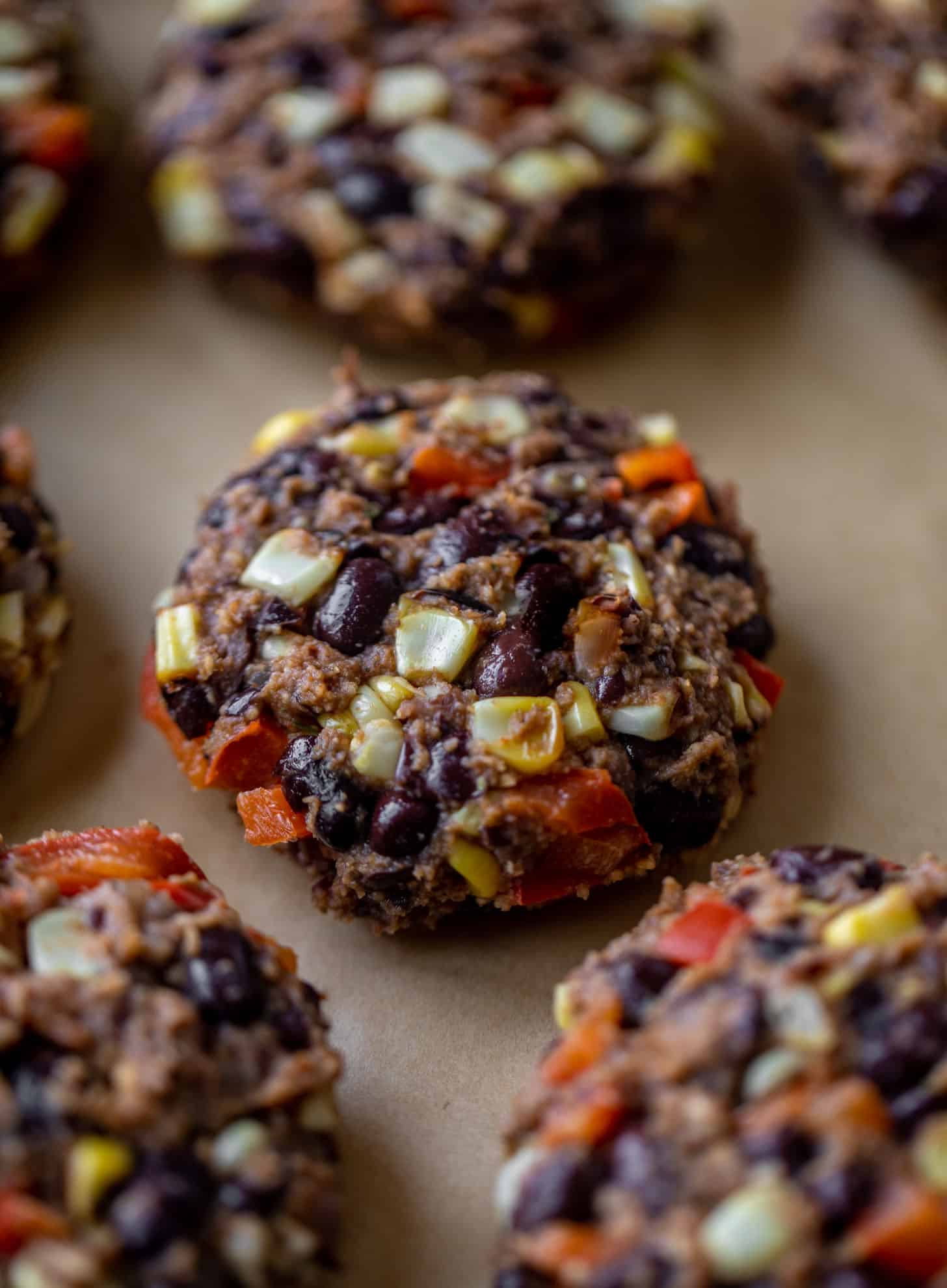 roasted corn black bean burger patty