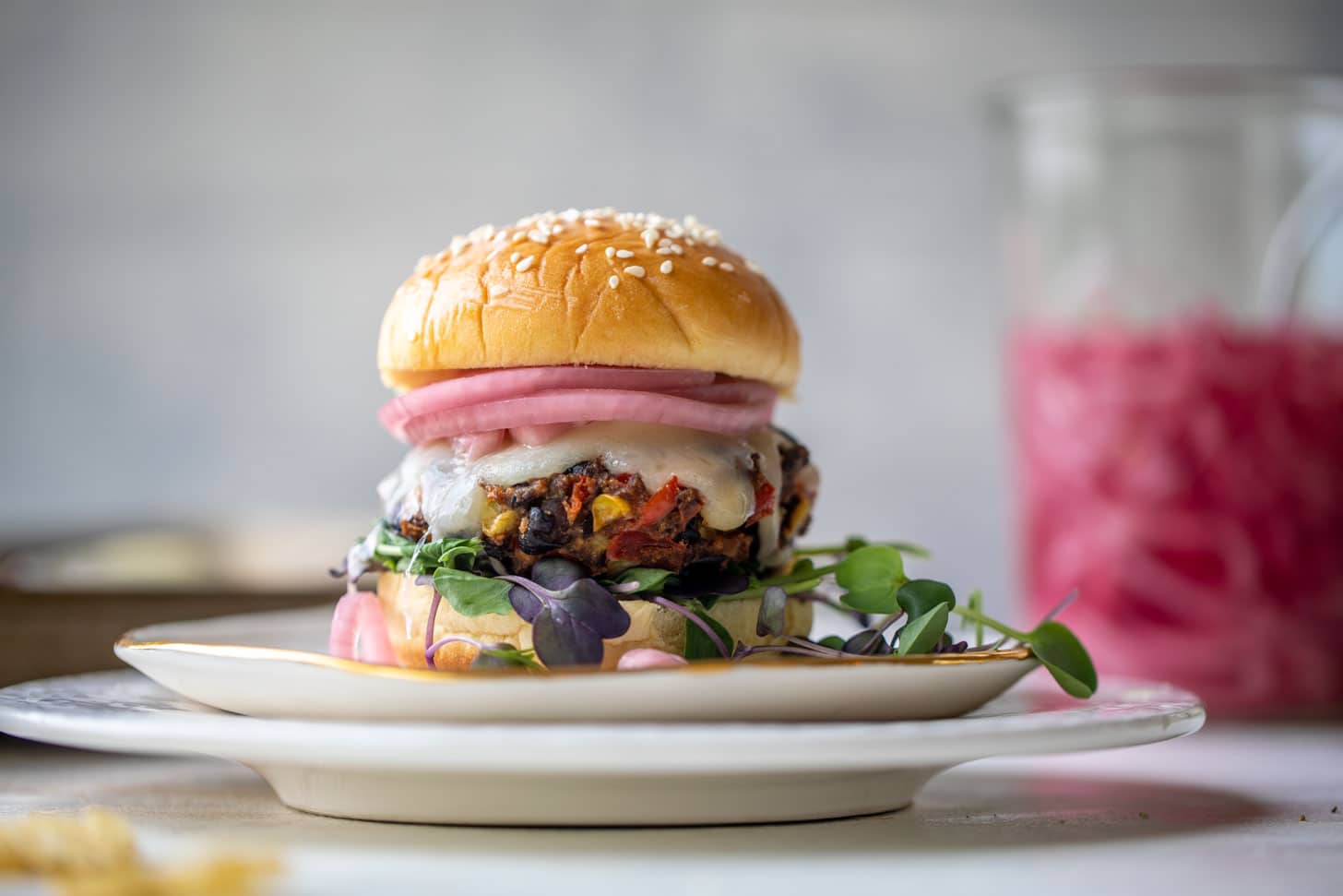 roasted corn black bean cheddar melt burgers