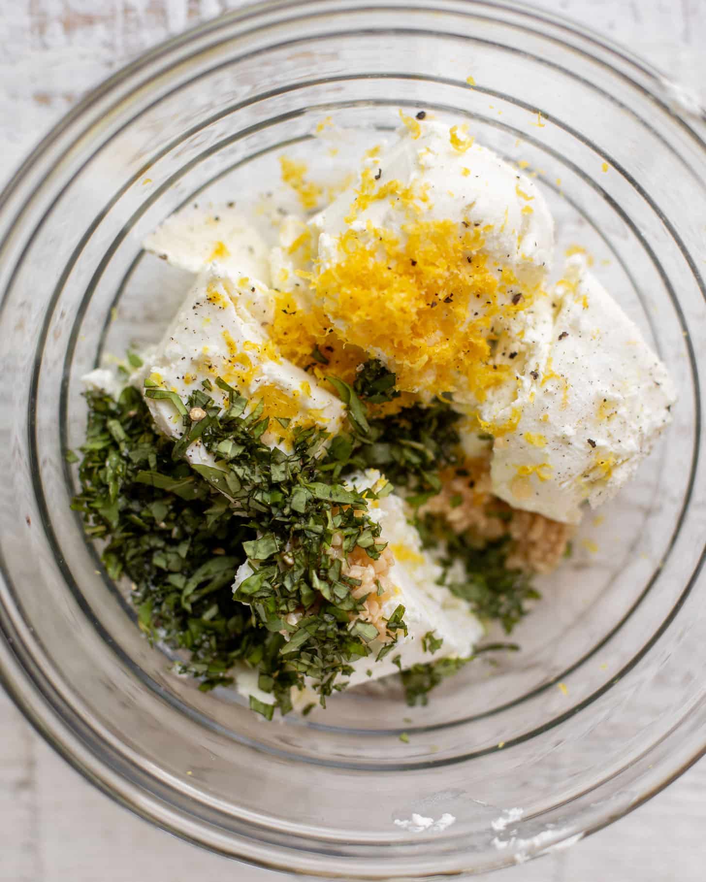 goat cheese, basil, lemon, garlic