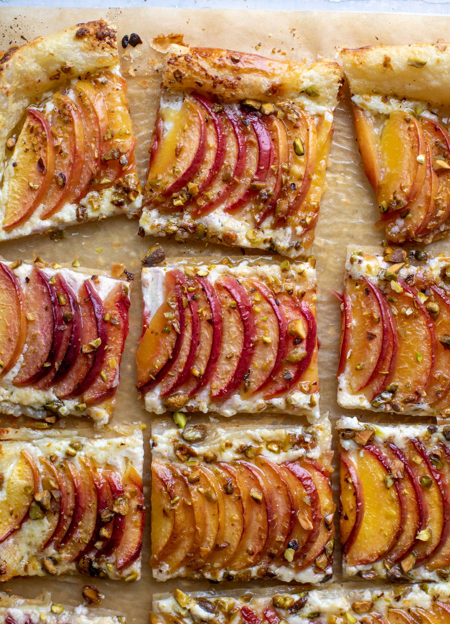peach pistachio puff pastry