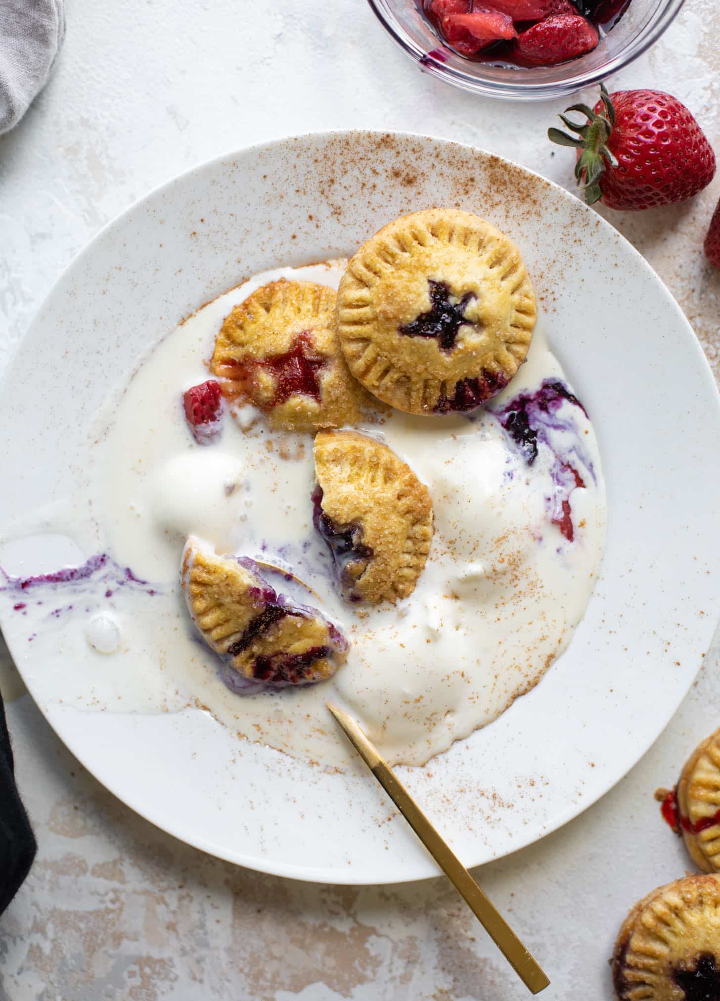 red white and blue berry hand pies