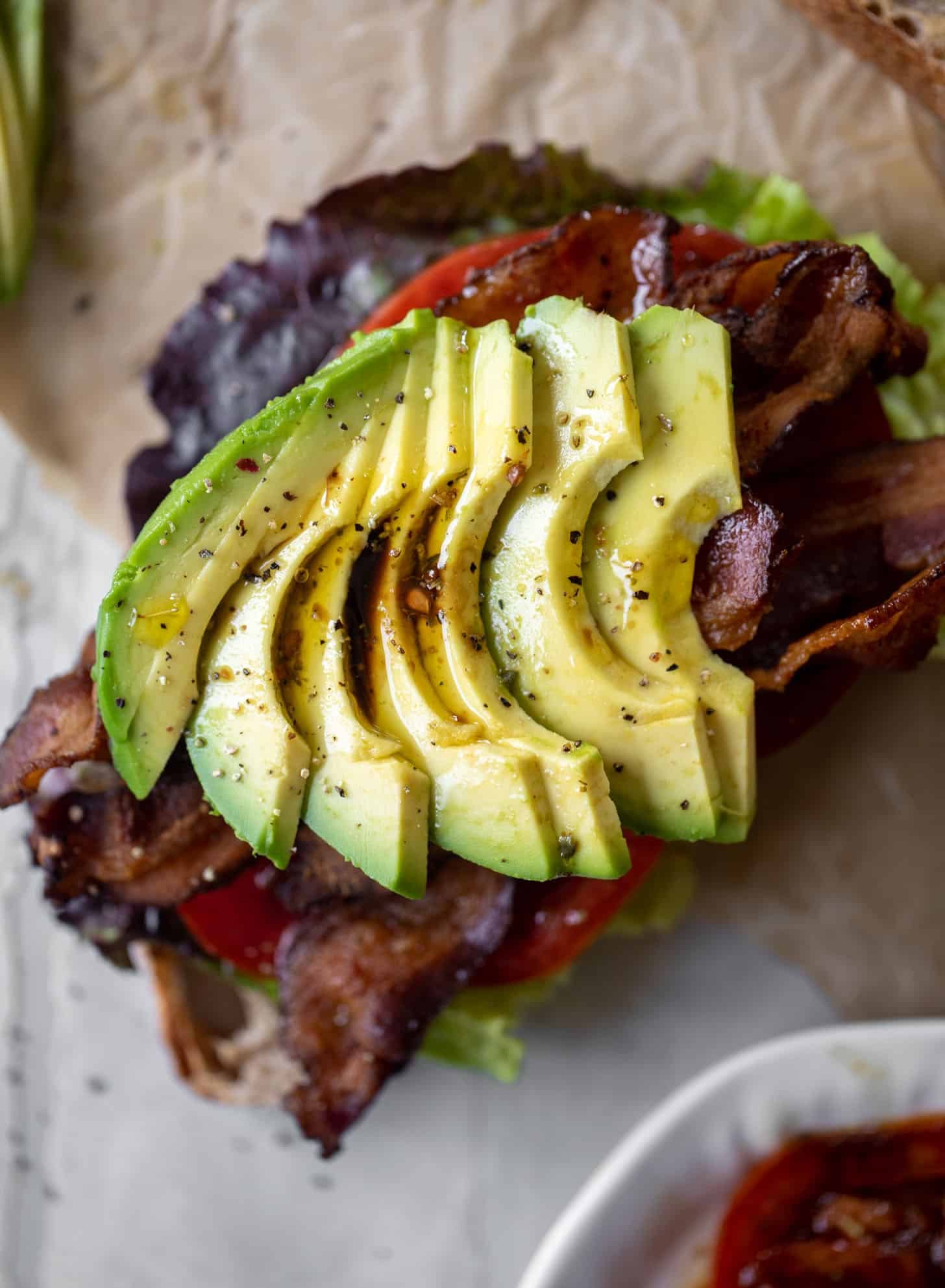 marinated tomato BLAT sandwiches