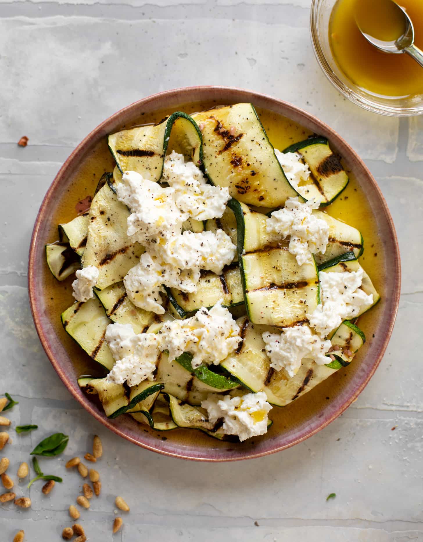 grilled zucchini with burrata