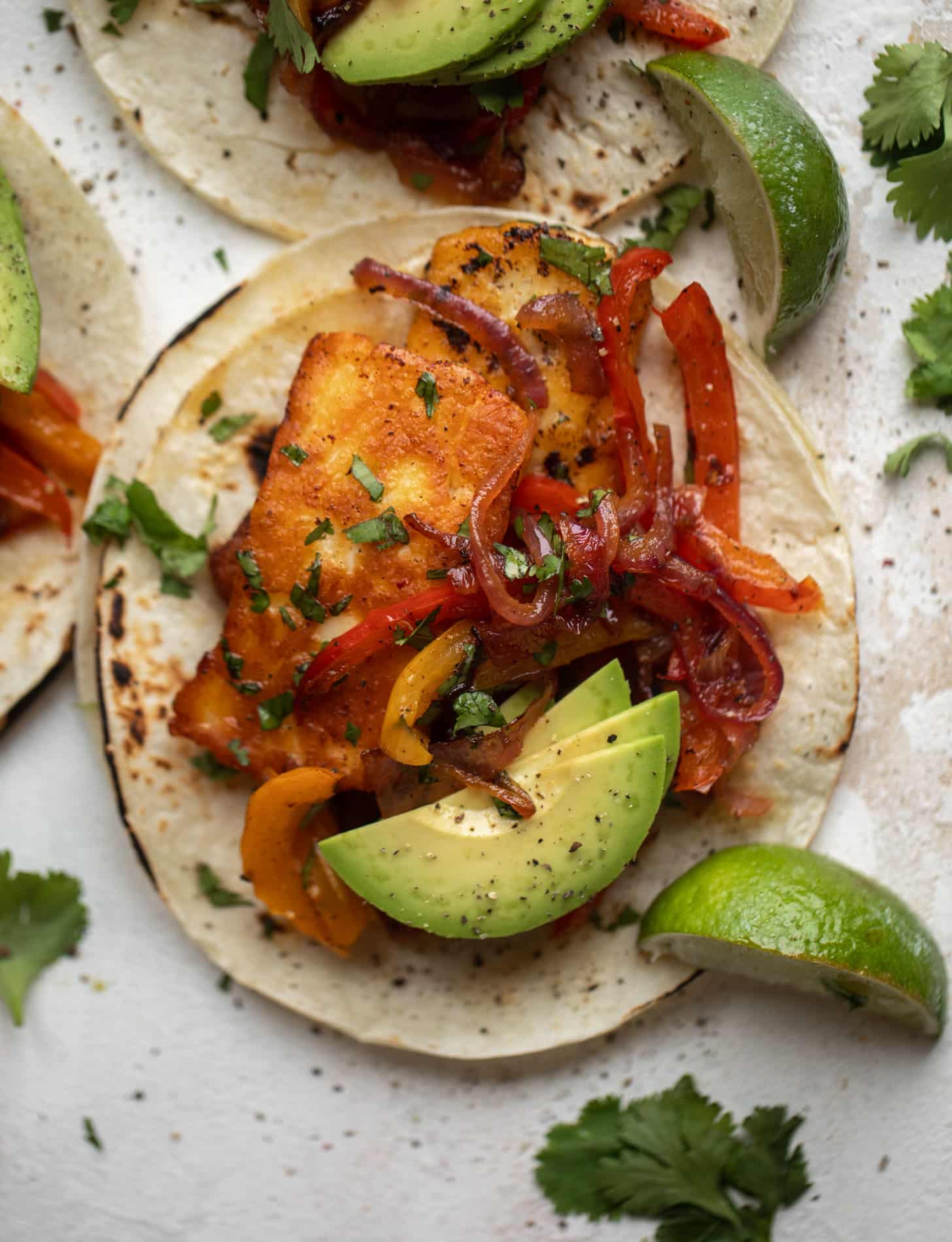 crispy halloumi fajitas