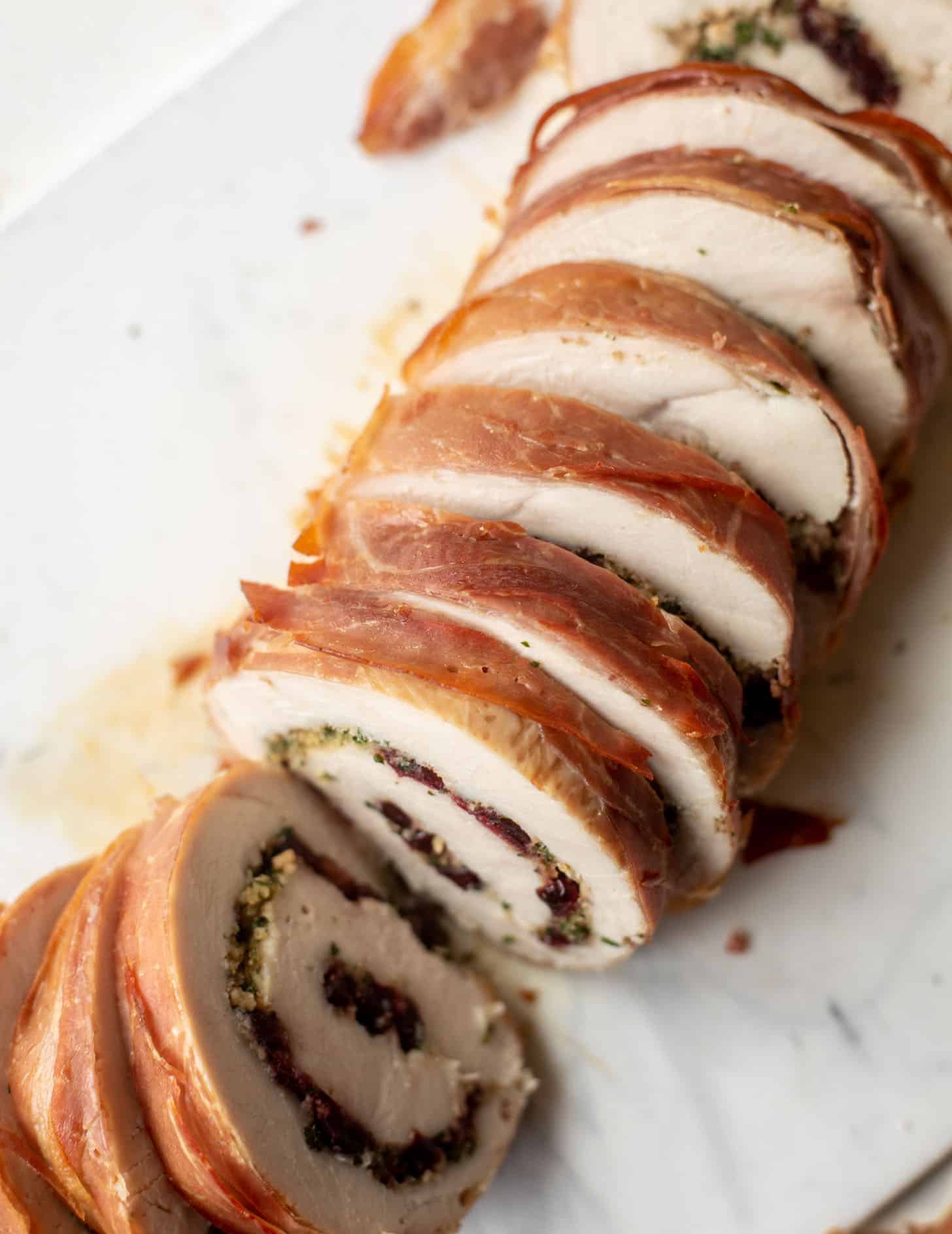 prosciutto wrapped stuffed turkey breast
