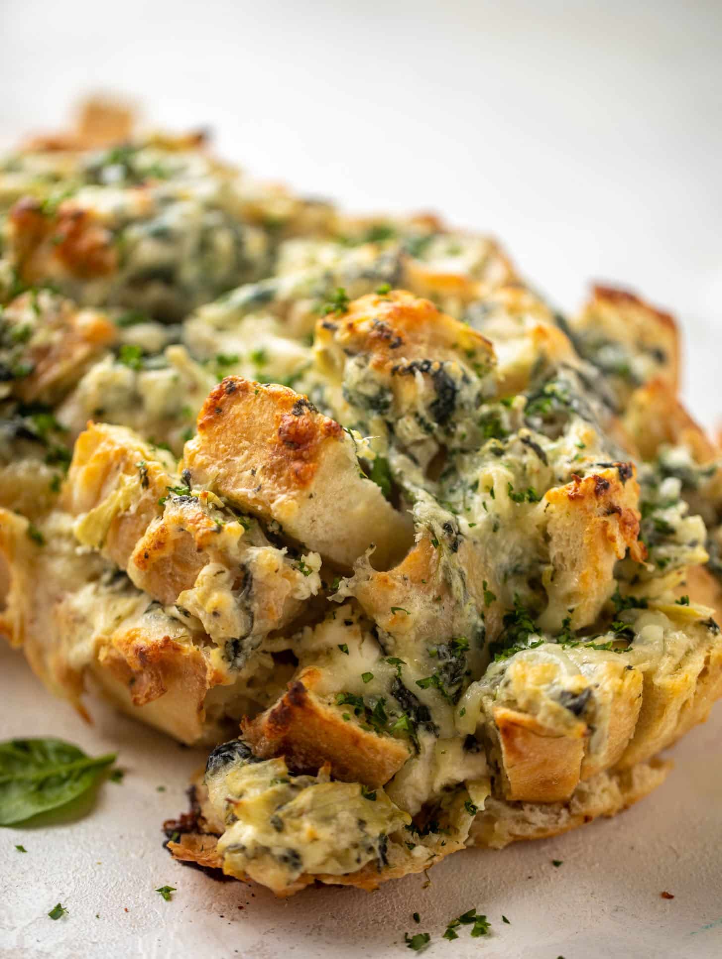 spinach artichoke pull apart bread