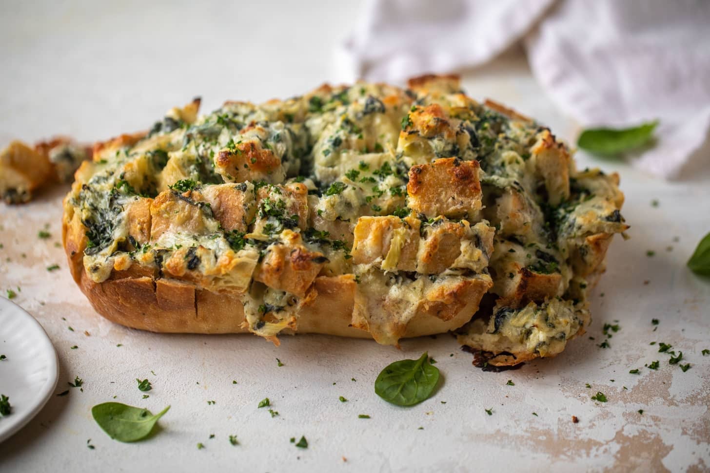 spinach artichoke pull apart bread