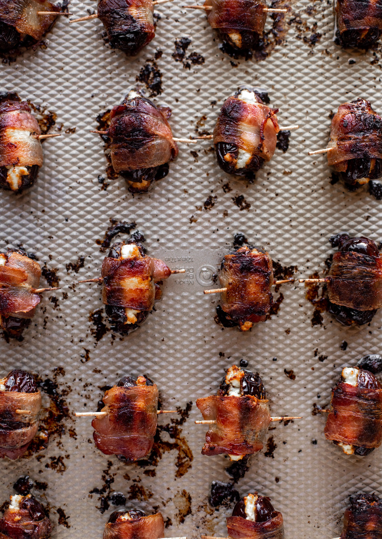 bacon wrapped goat cheese stuffed dates