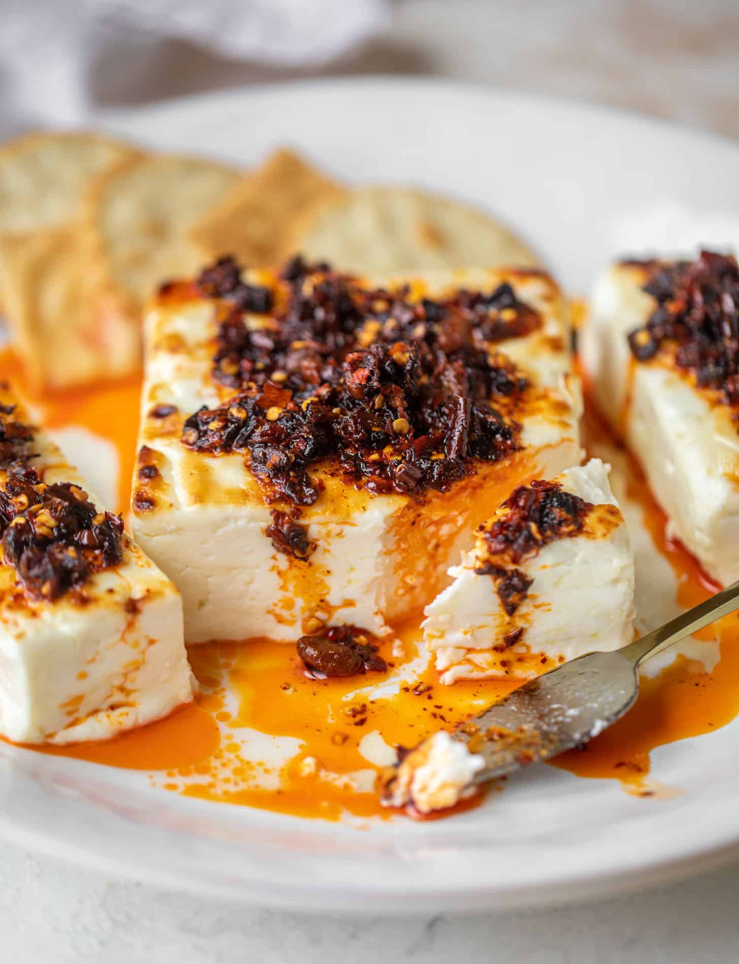 chili crunch baked feta