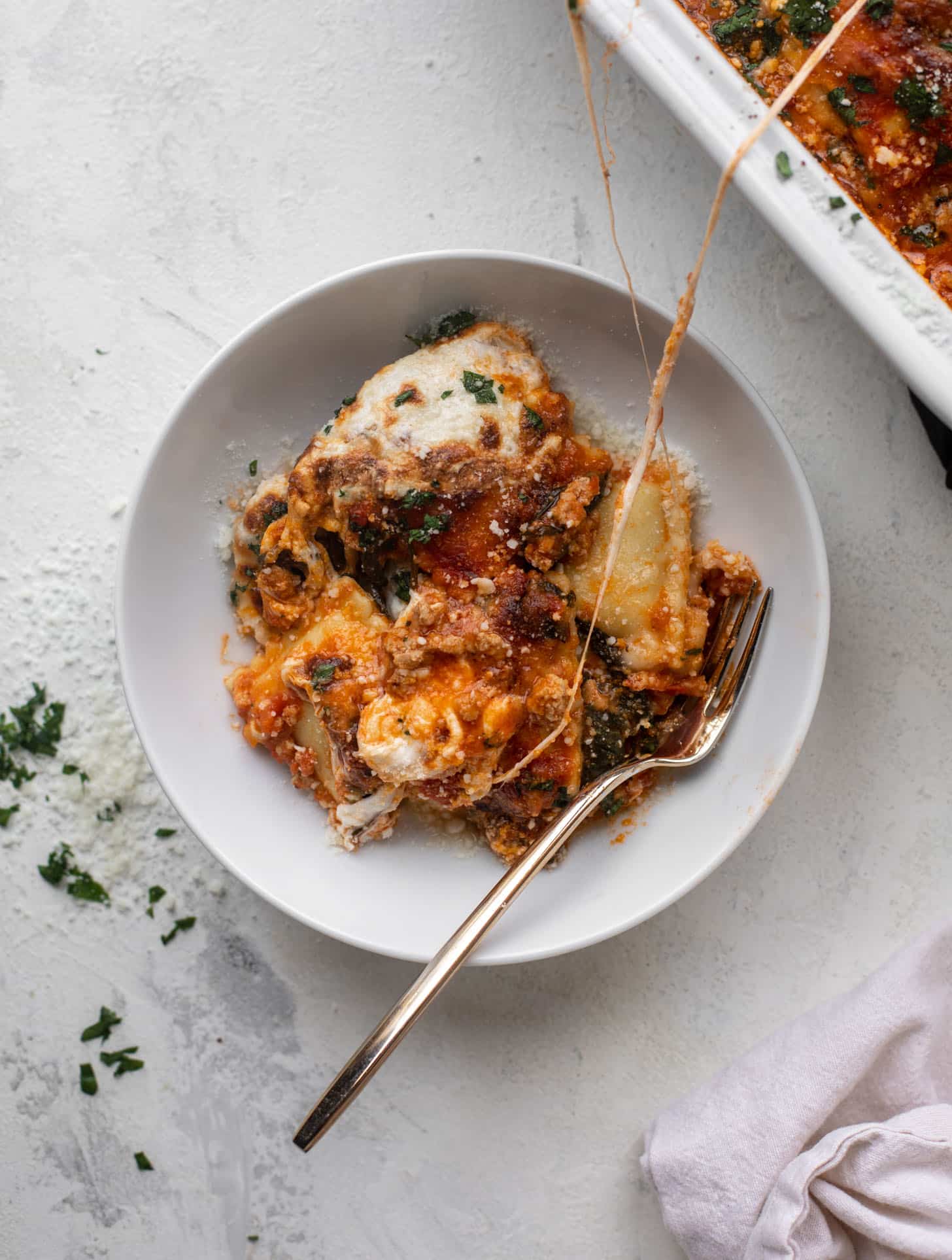 baked ravioli with spinach