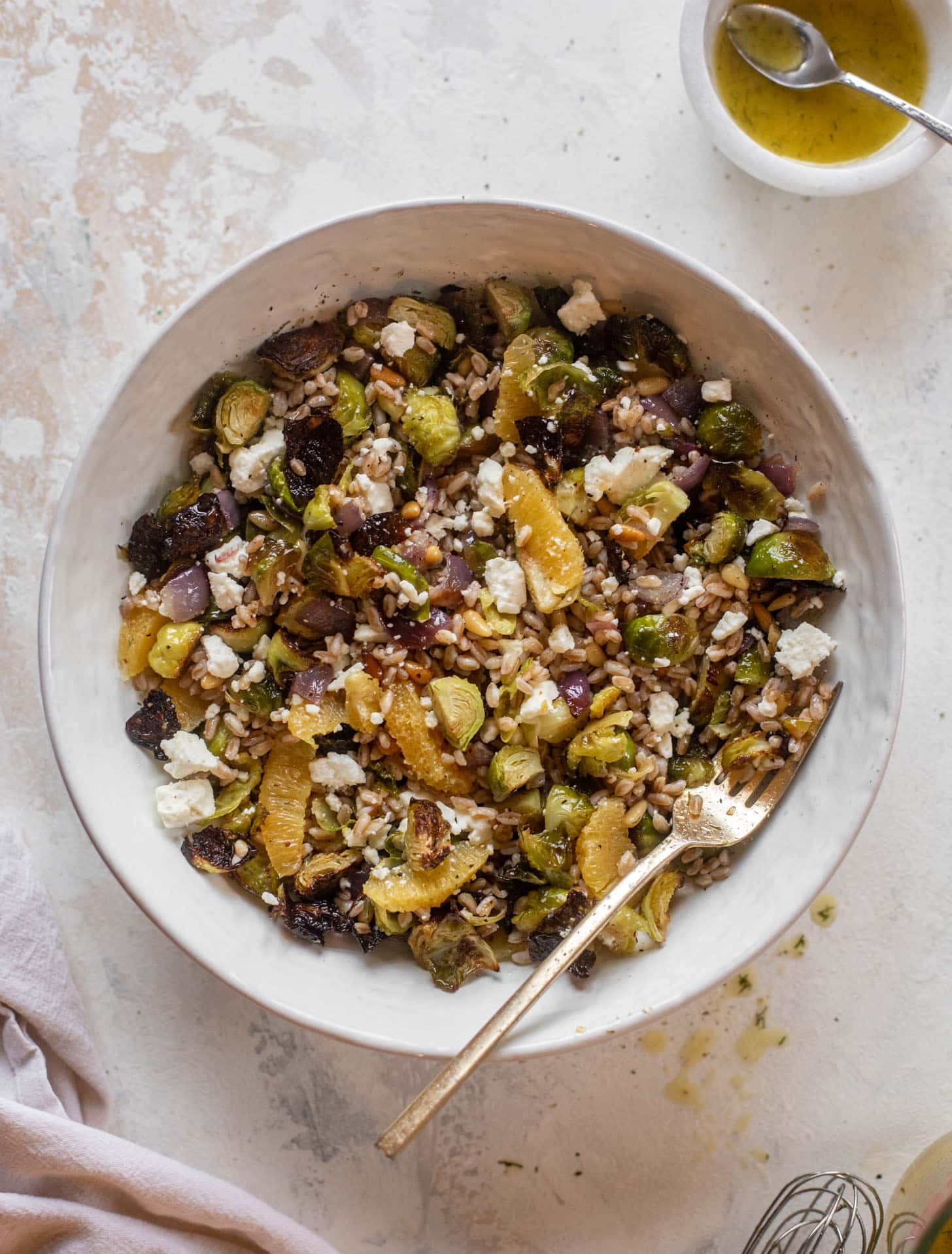 brussels sprouts farro bowl