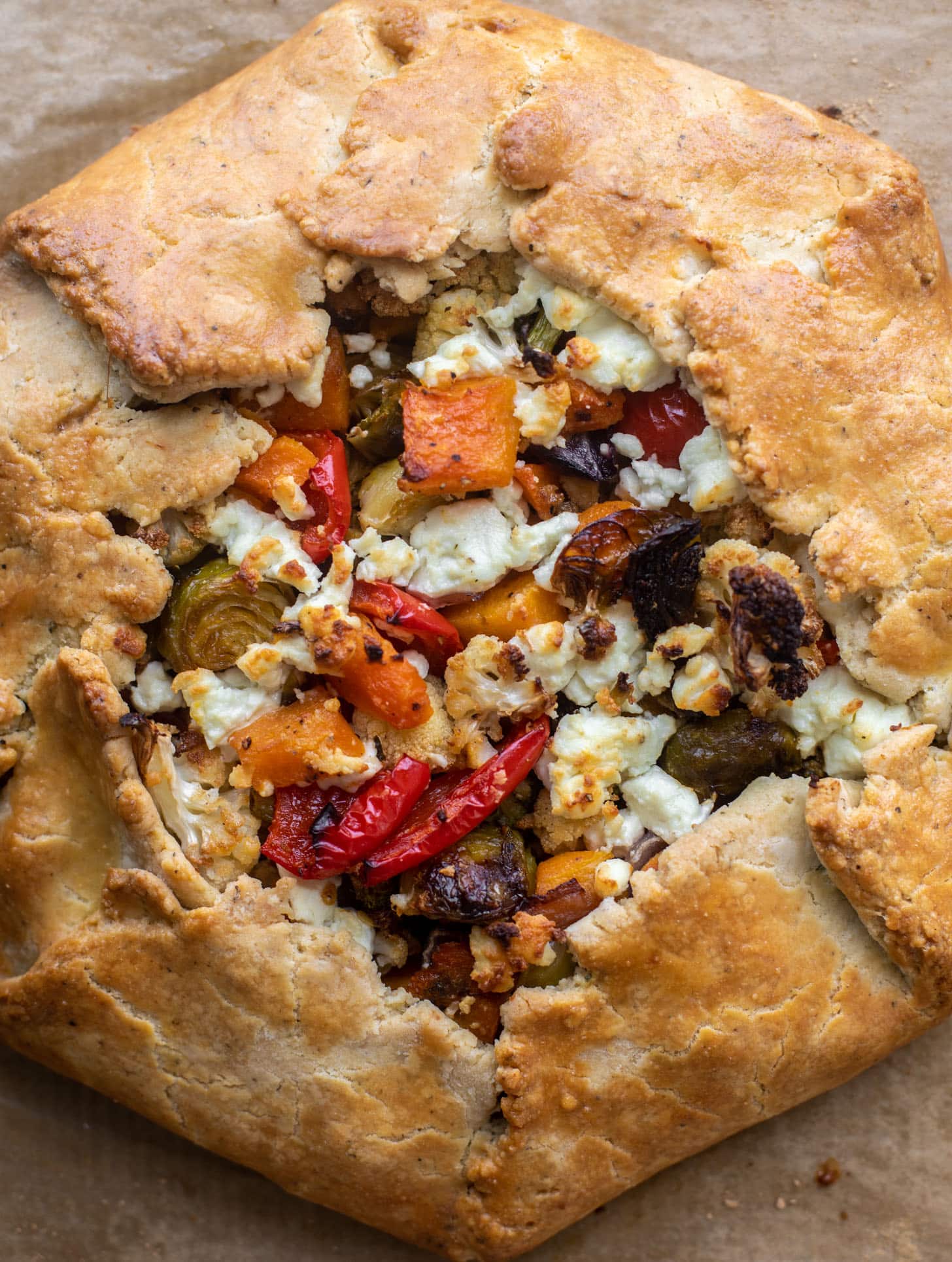 winter vegetable and goat cheese galette