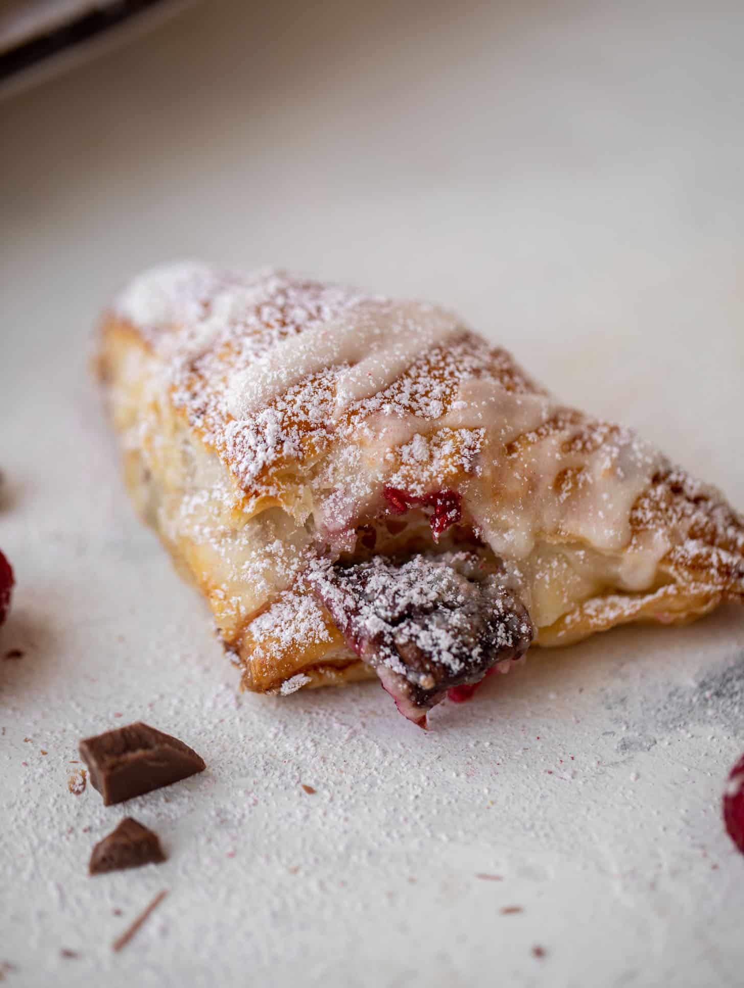 chocolate raspberry cheesecake turnovers