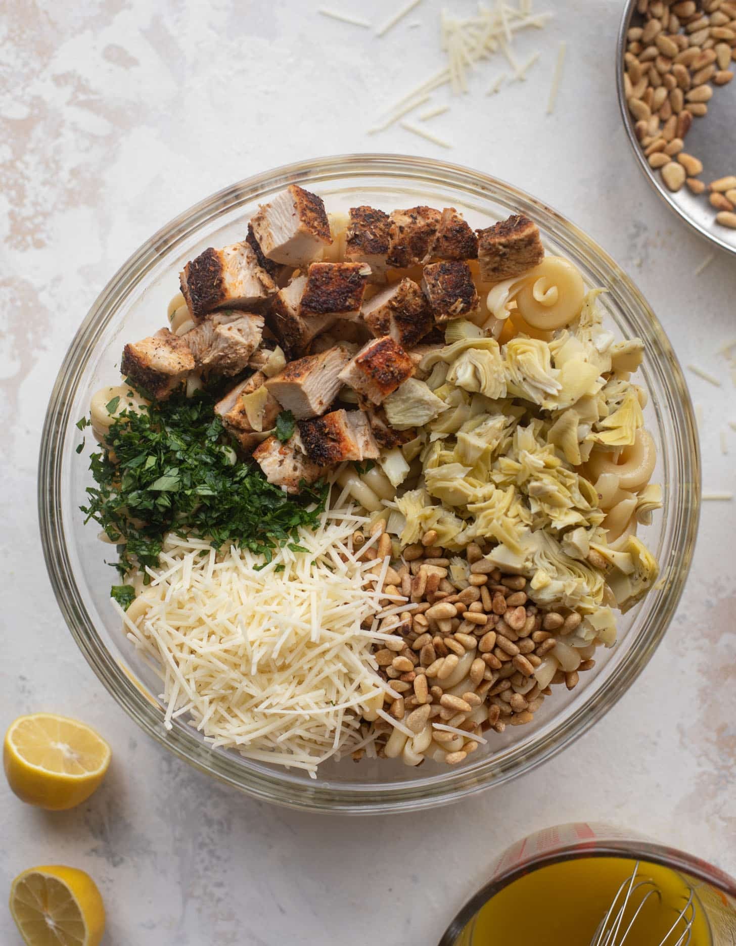 lemon chicken artichoke pasta salad