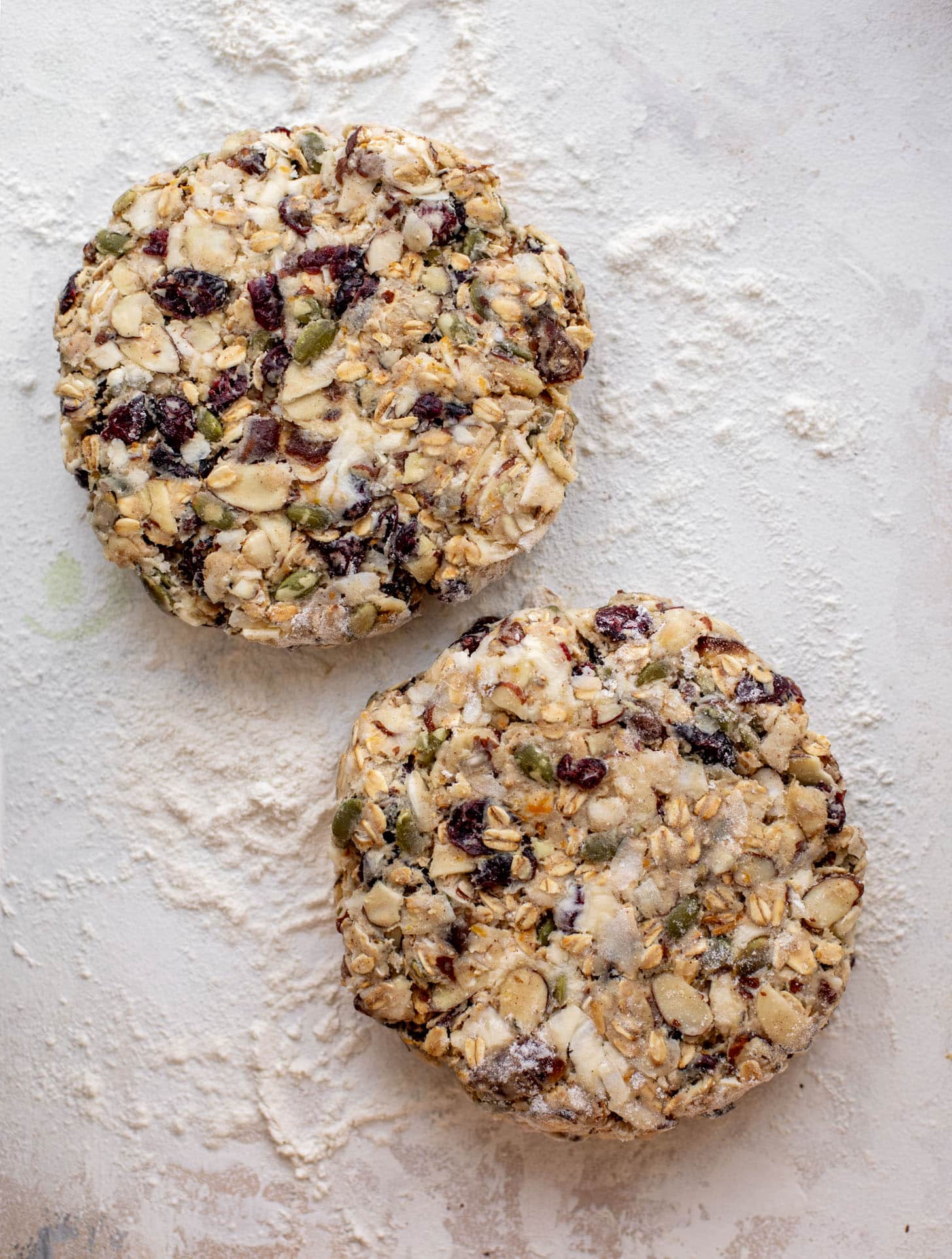 granola scones dough