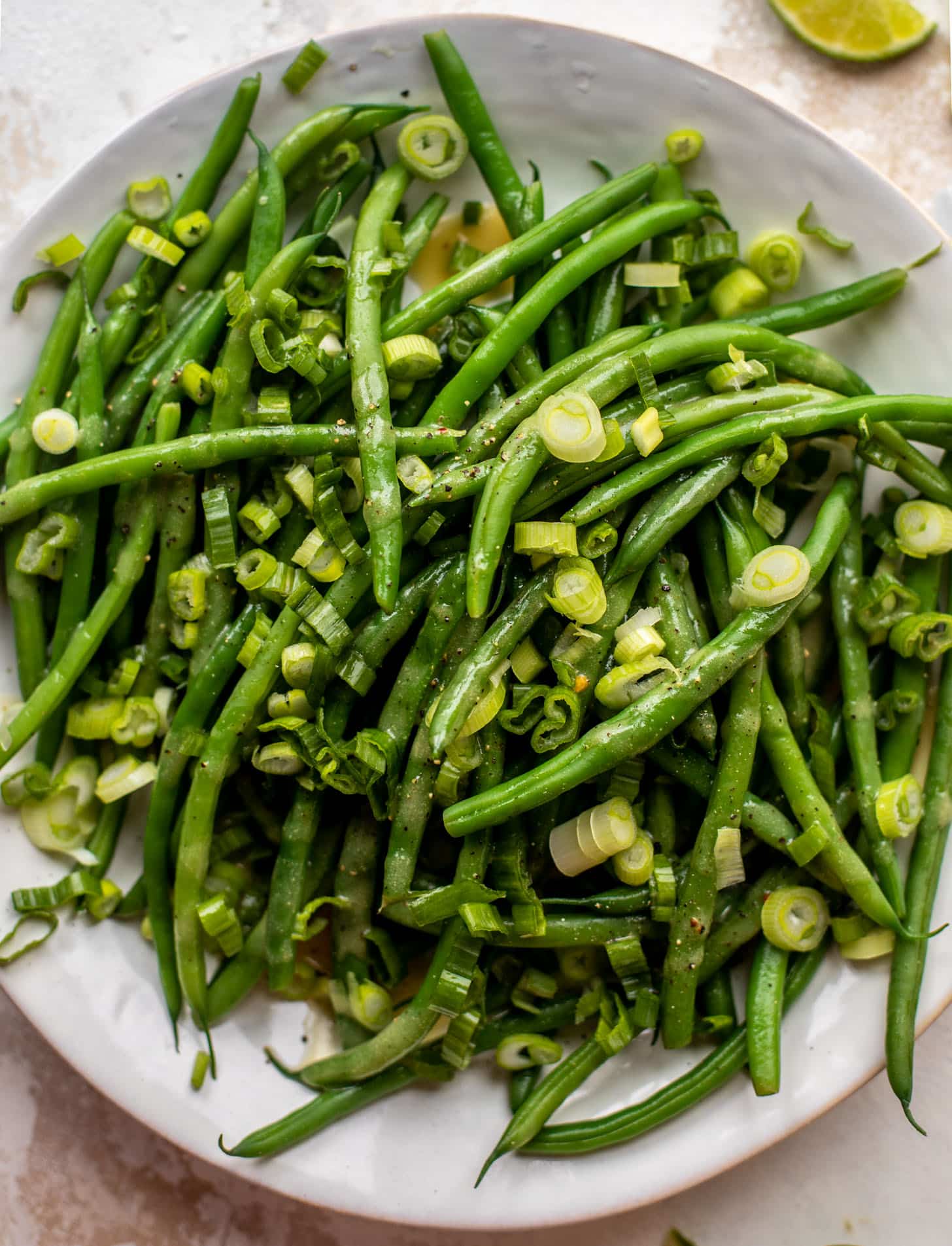 green bean crunch salad with peanut vinaigrette