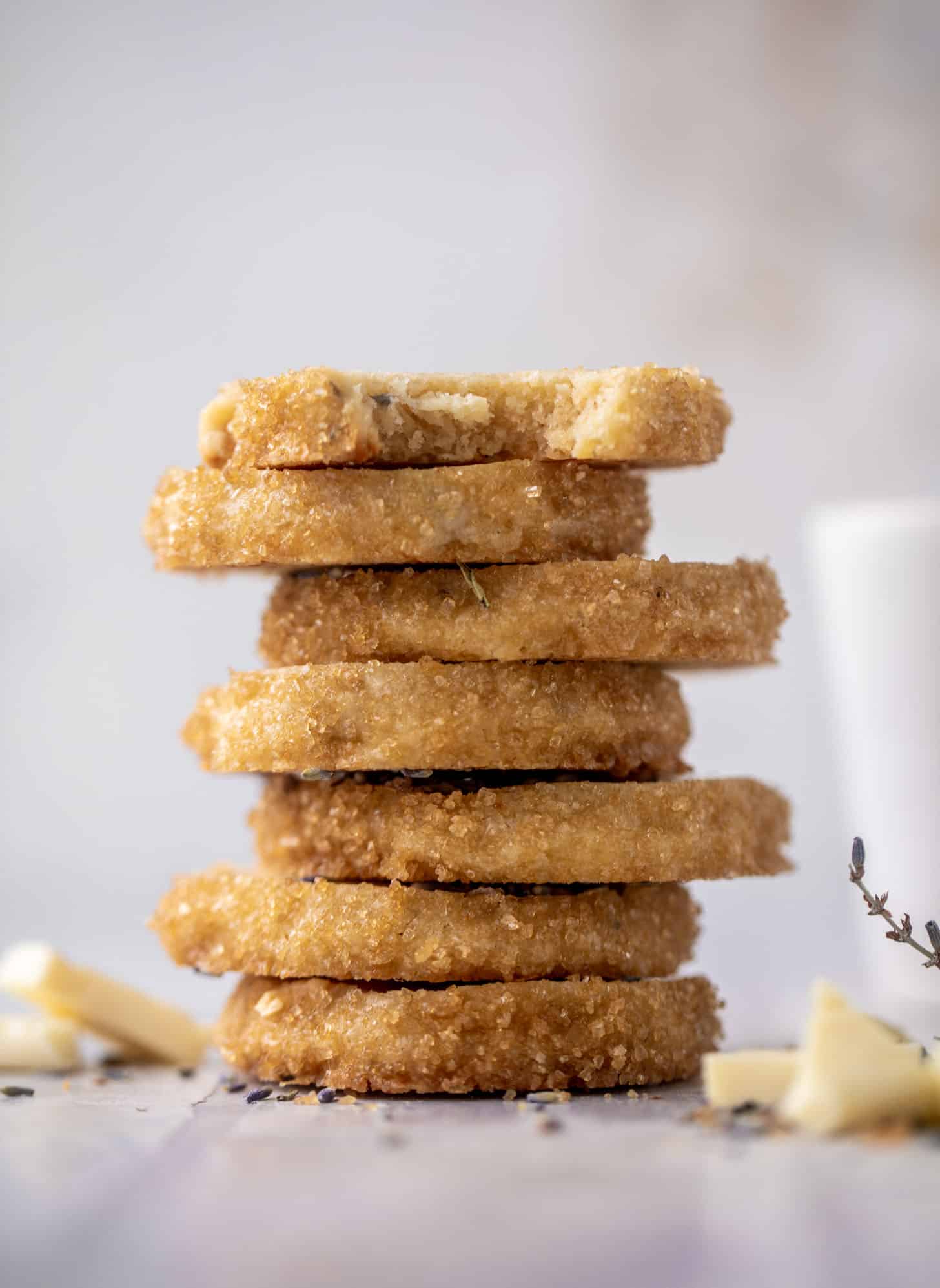 white chocolate lavender shortbread cookies
