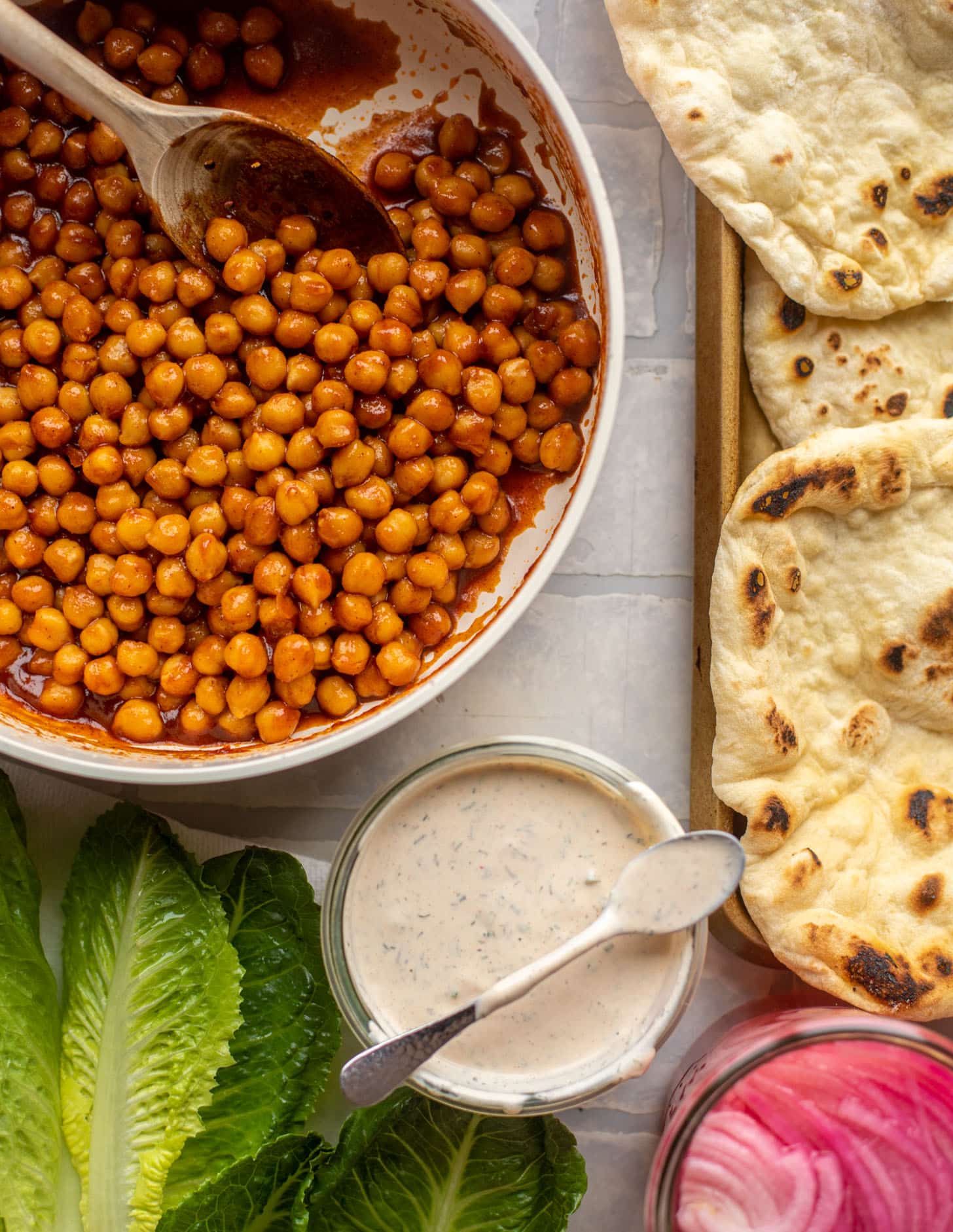 BBQ ranch chickpea pitas