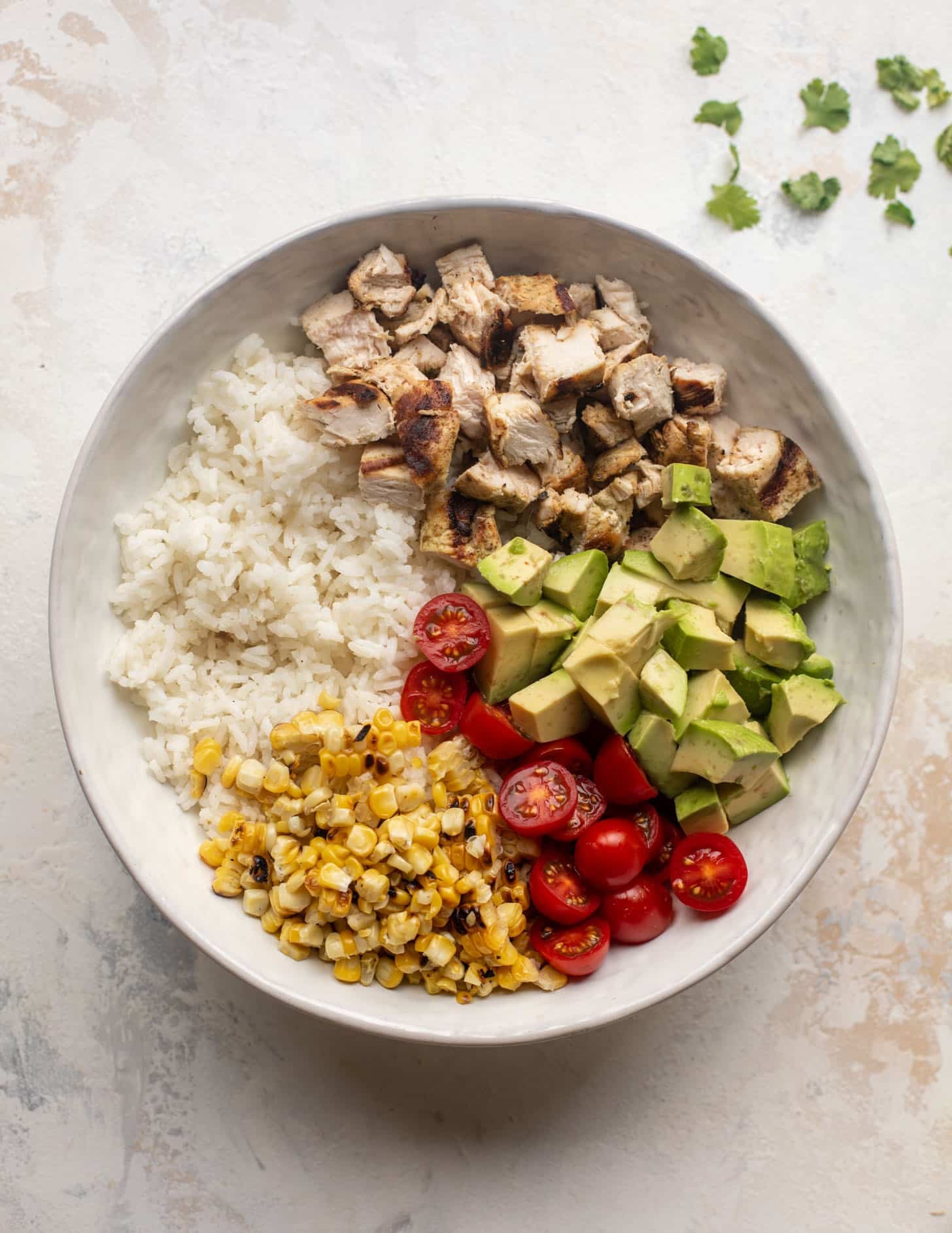 grilled chicken summer rice bowls