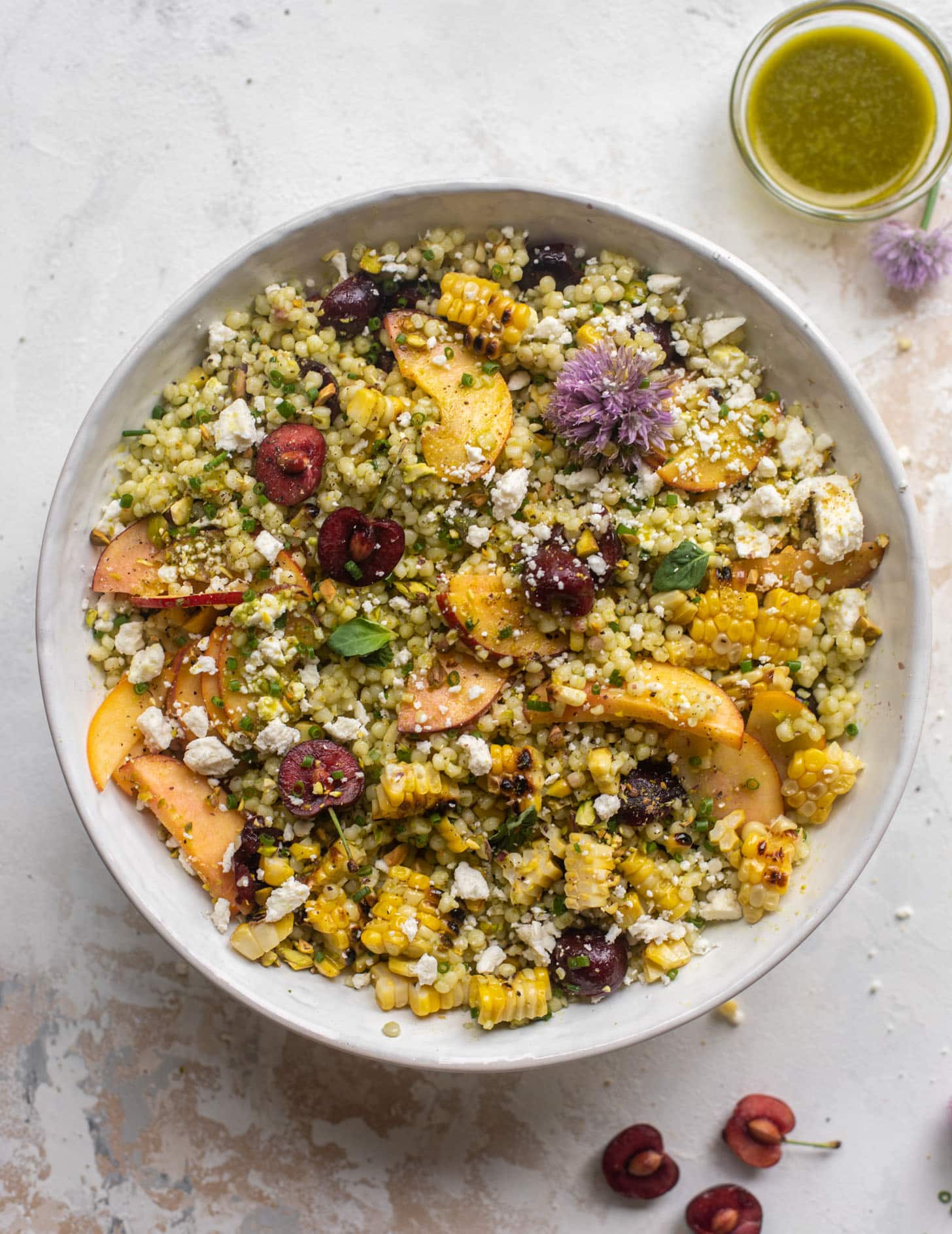 summer stone fruit couscous salad