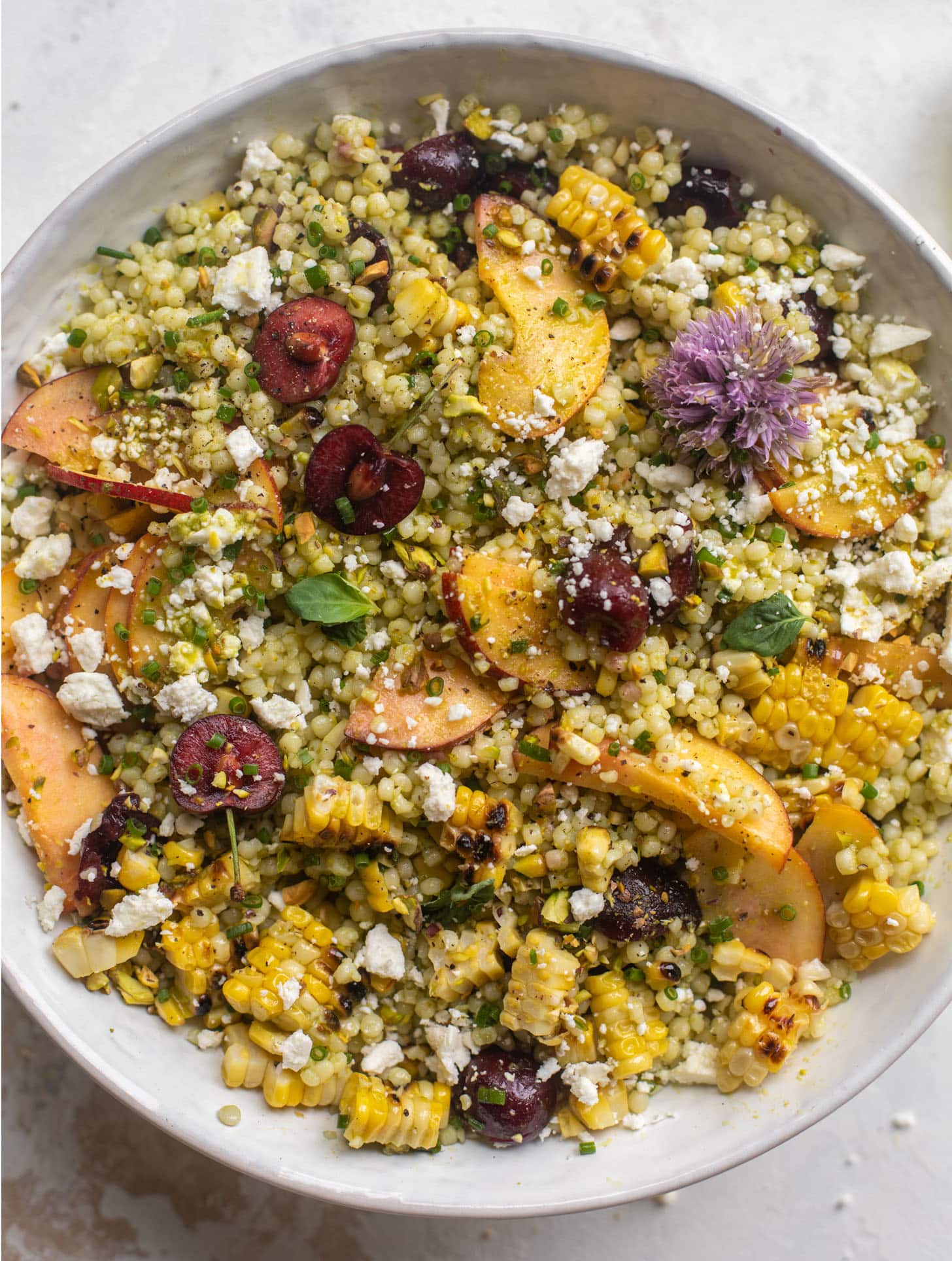 summer stone fruit couscous salad