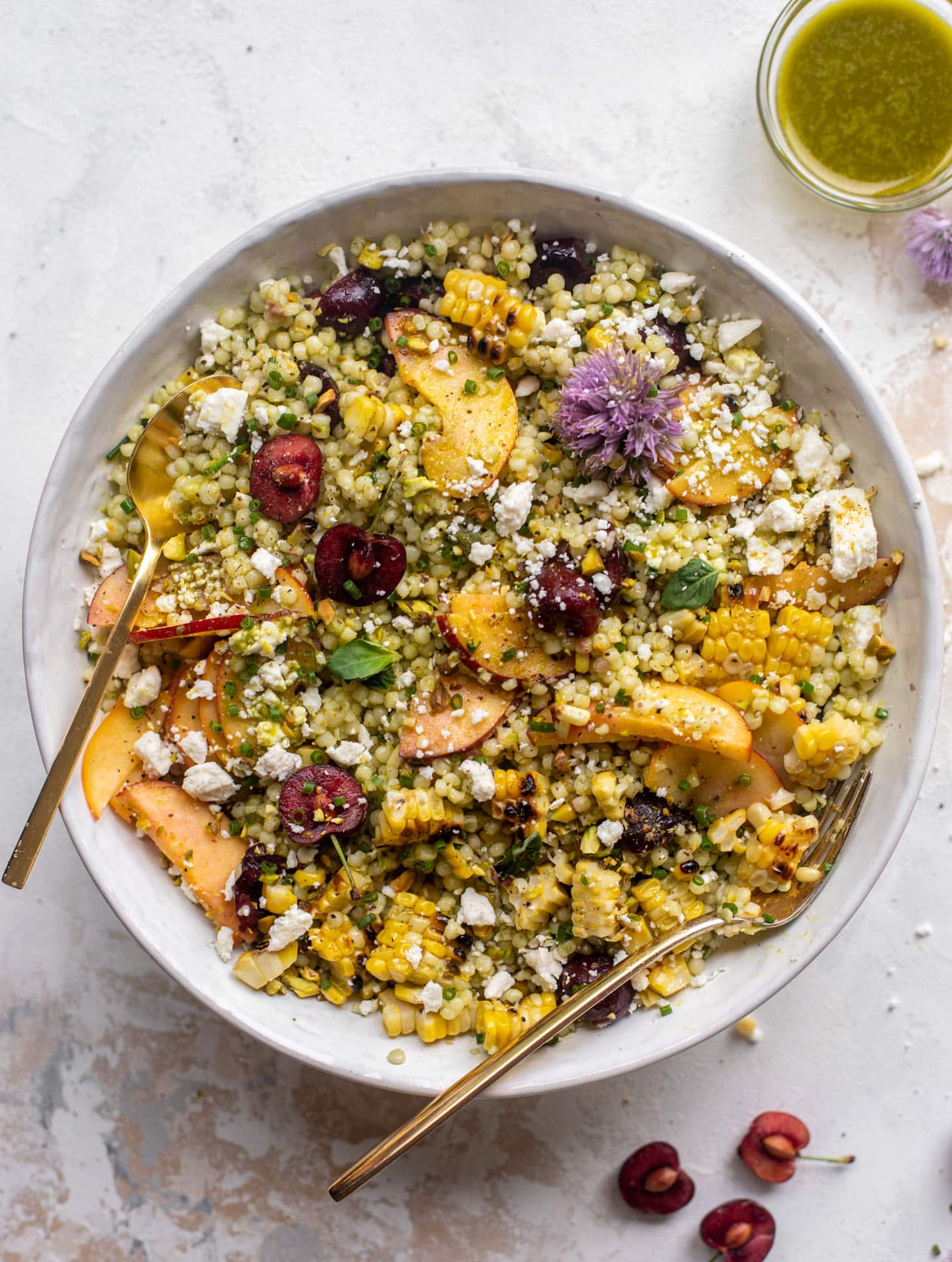 summer stone fruit couscous salad