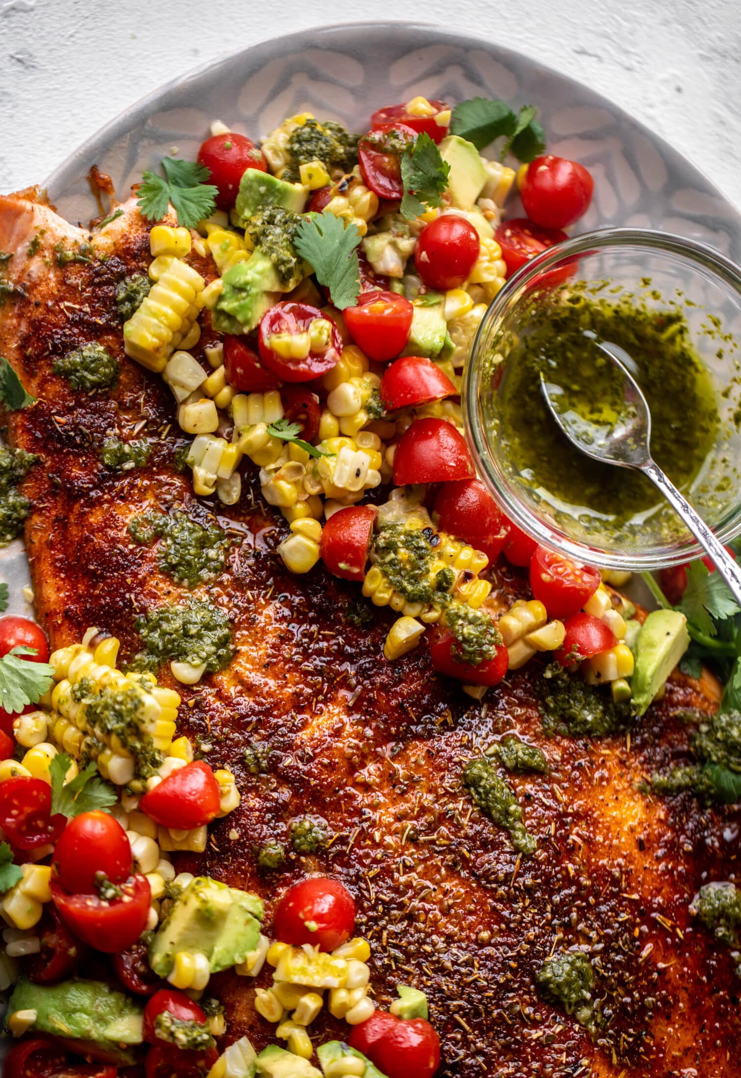 grilled summer salmon with chimichurri