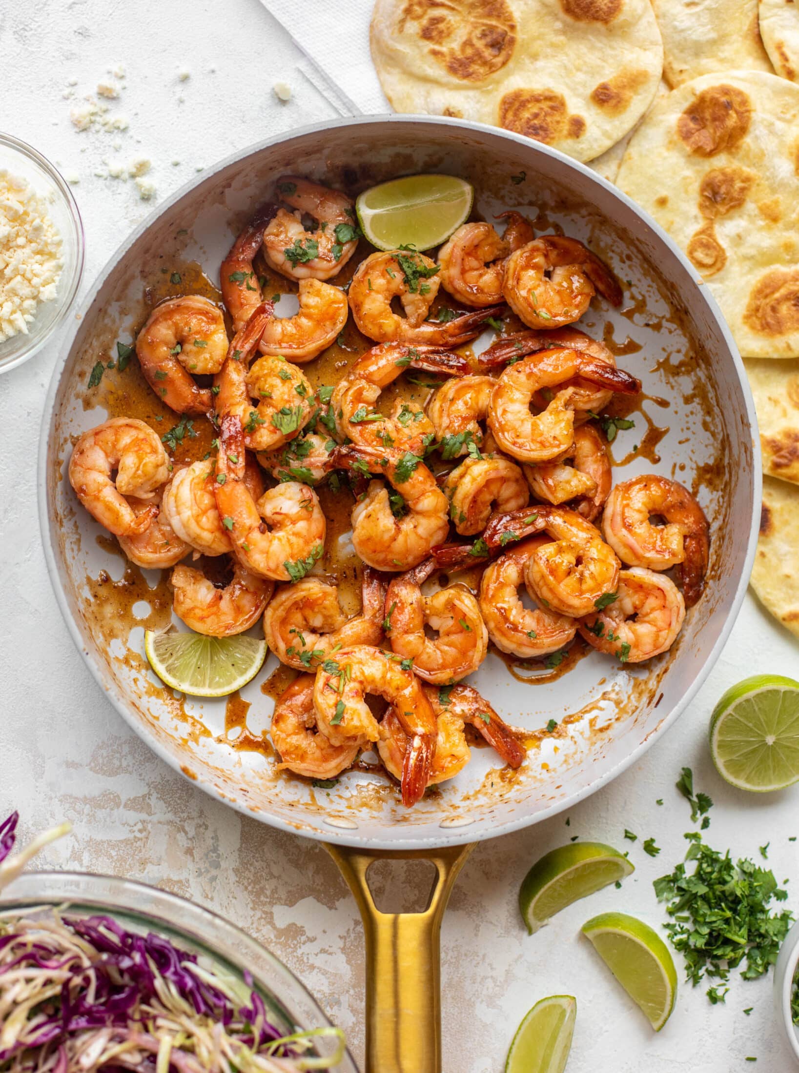 honey chipotle shrimp in a skillet