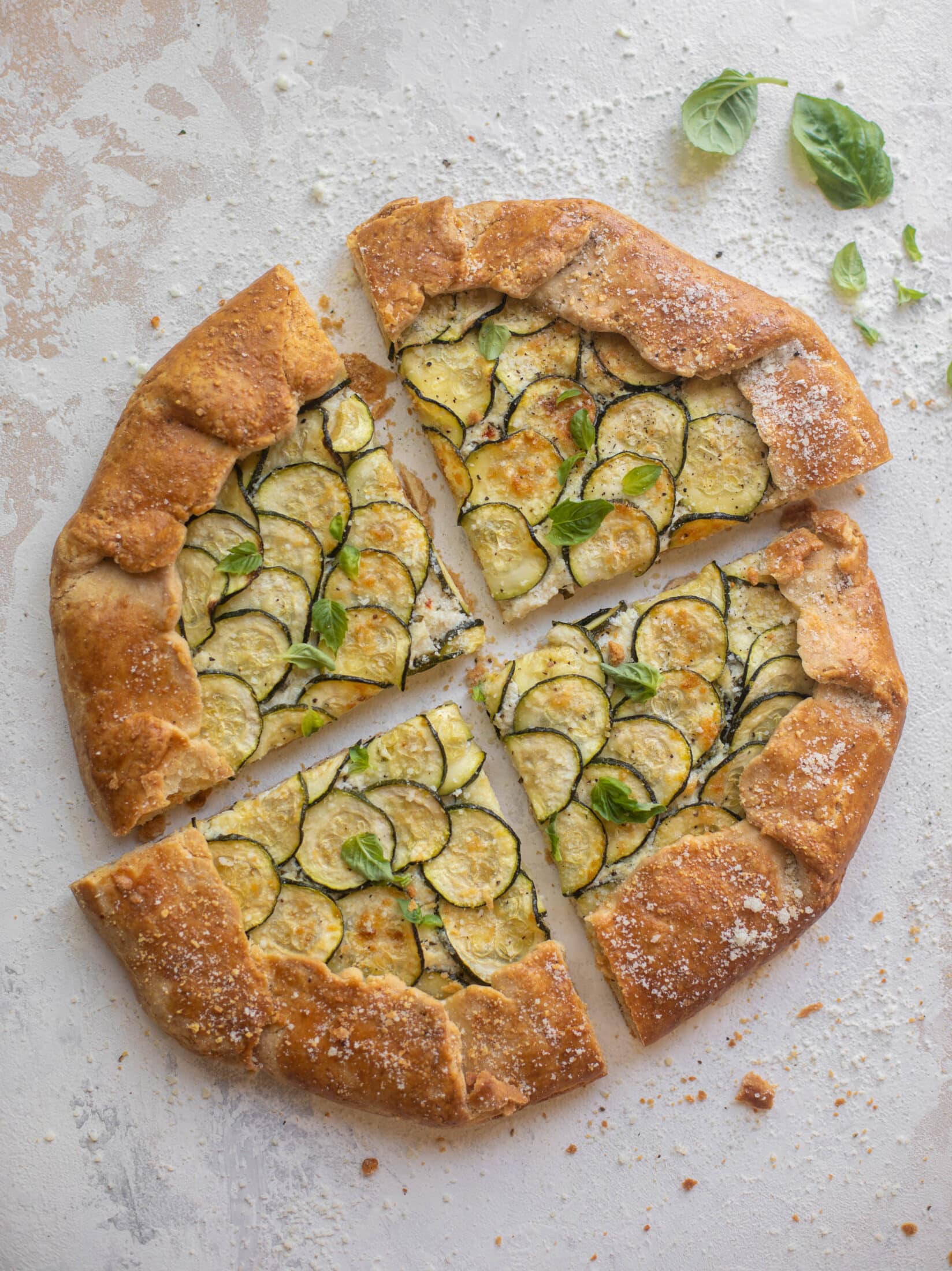 zucchini ricotta crostada