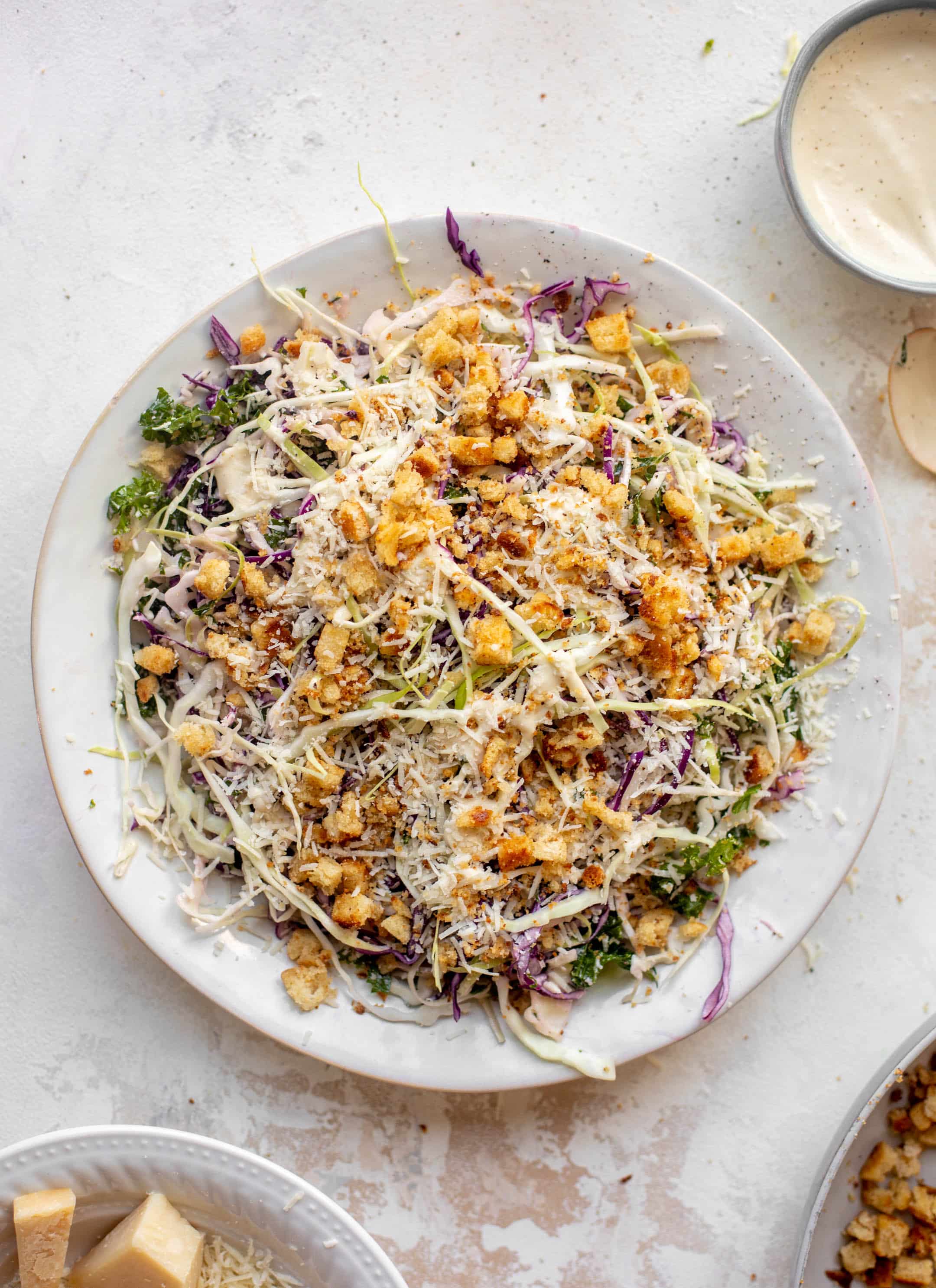 caesar slaw with croutons