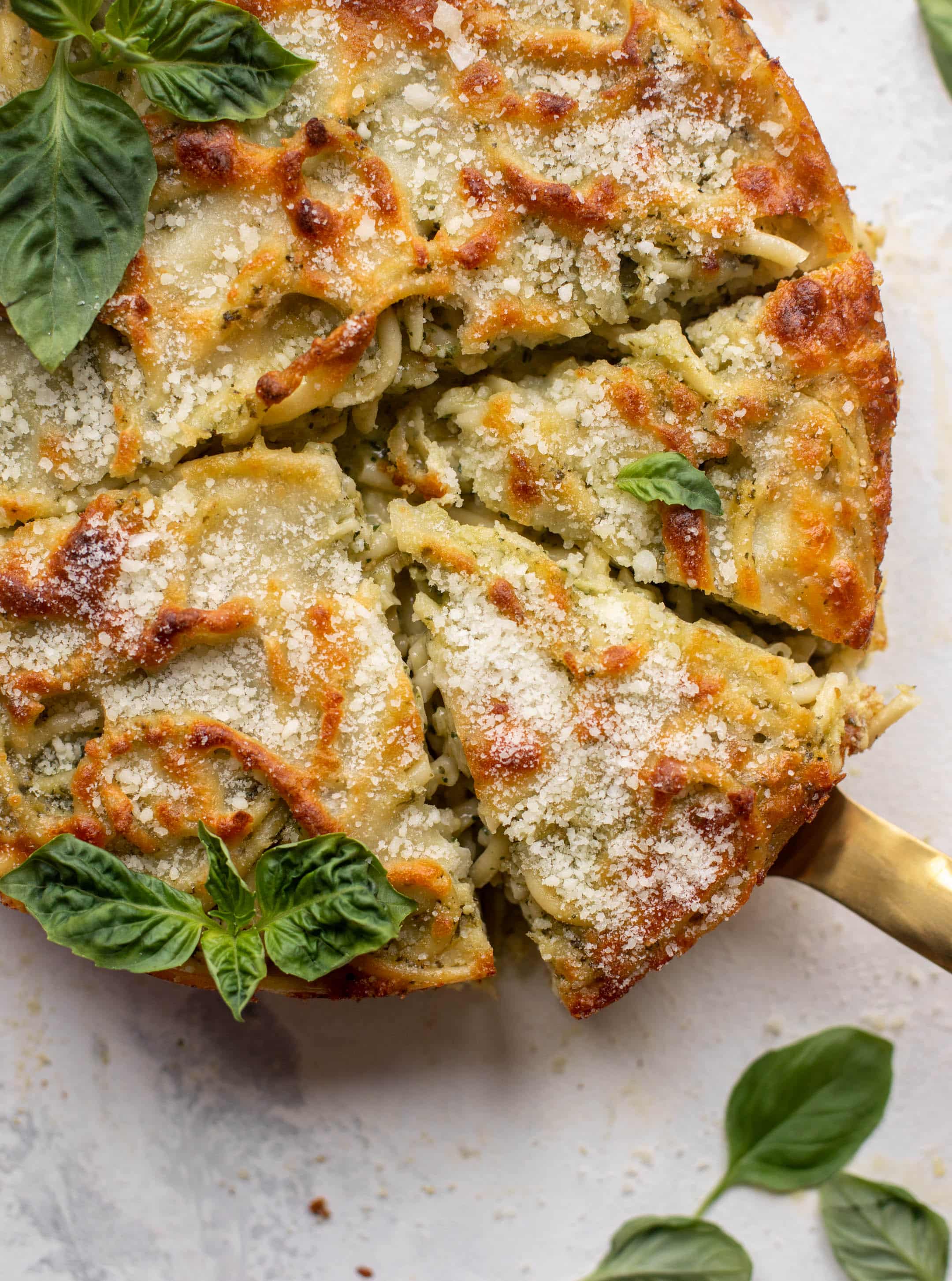 pesto pasta pie