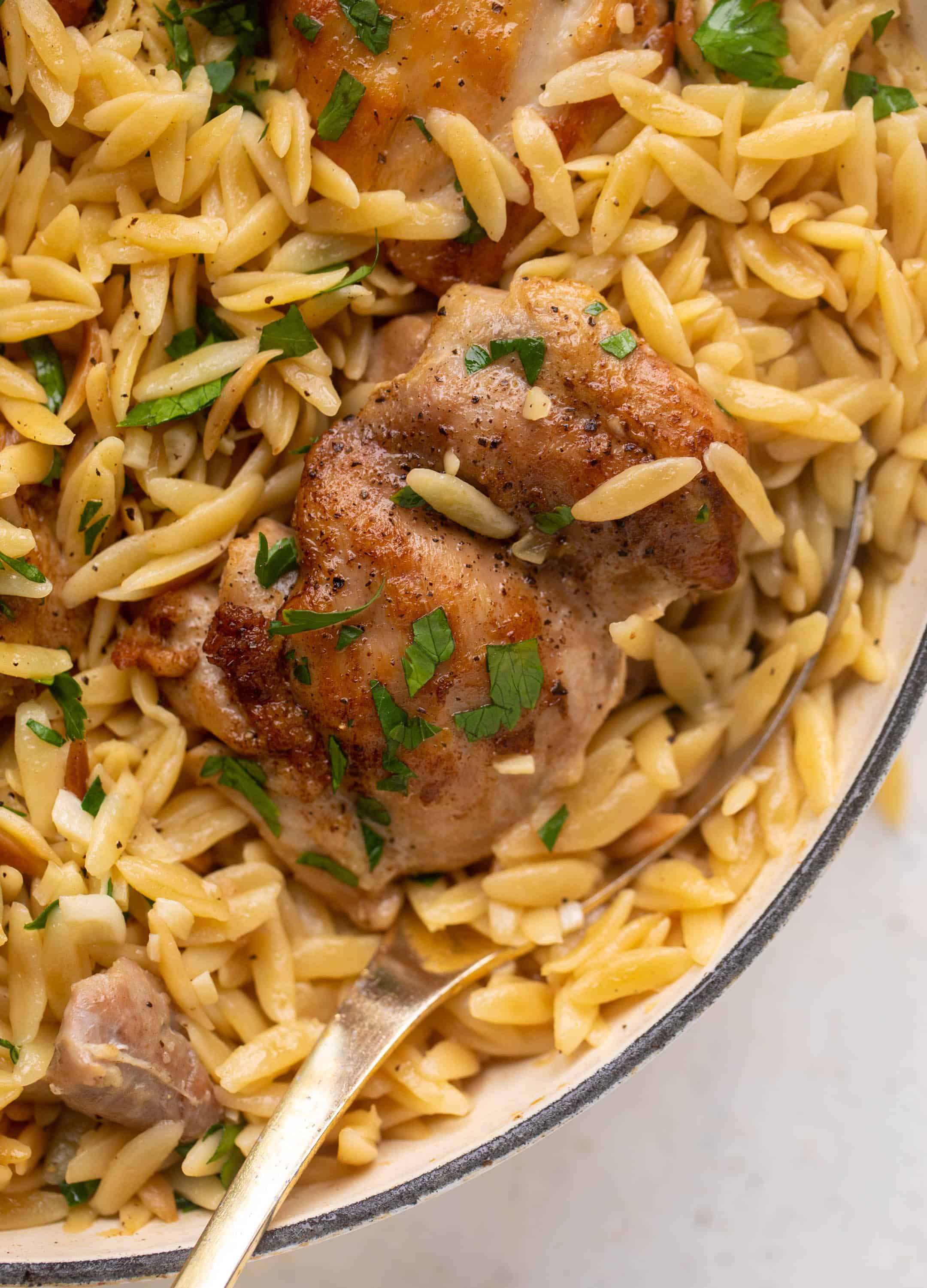 one pot garlic butter chicken orzo