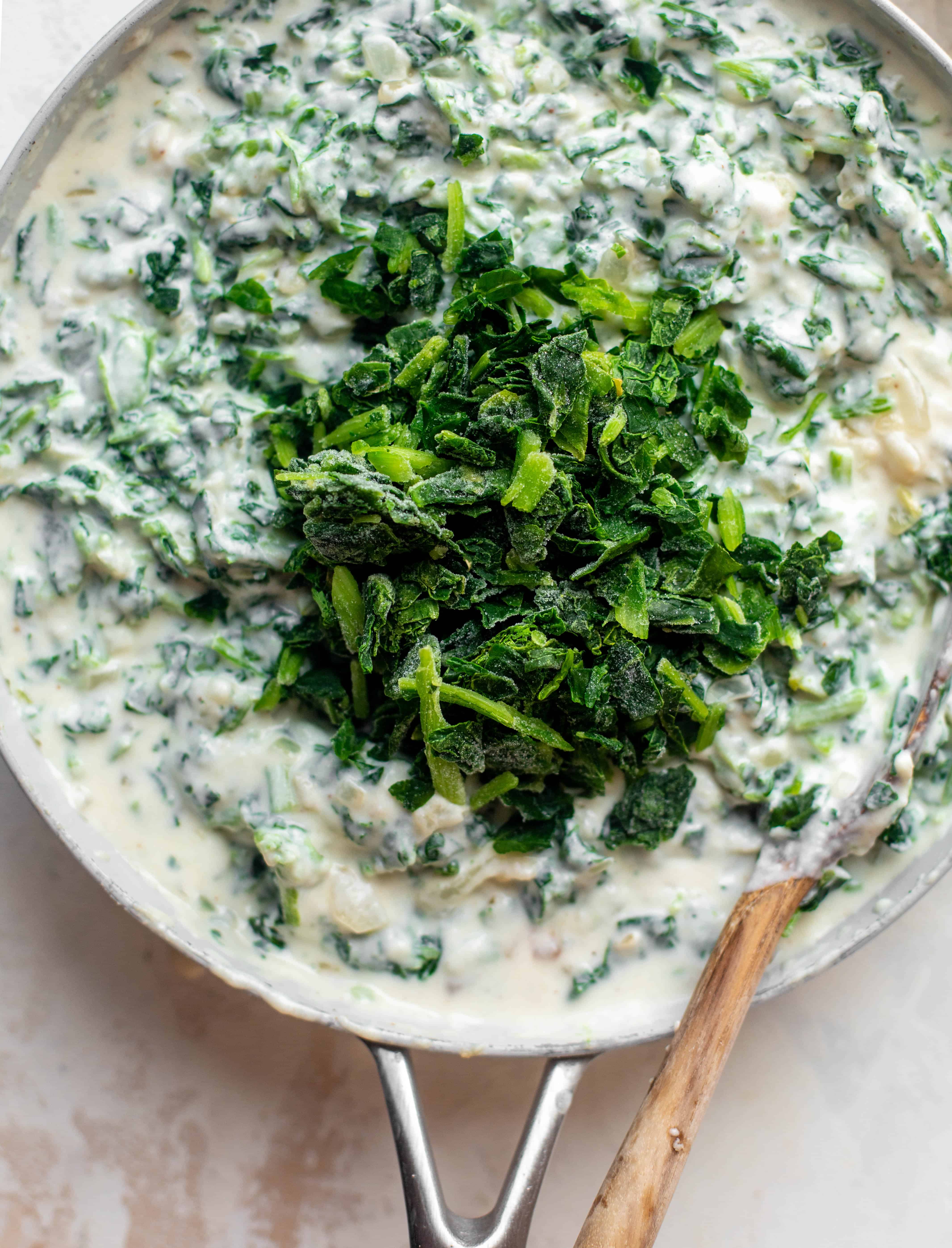 bechamel with frozen spinach