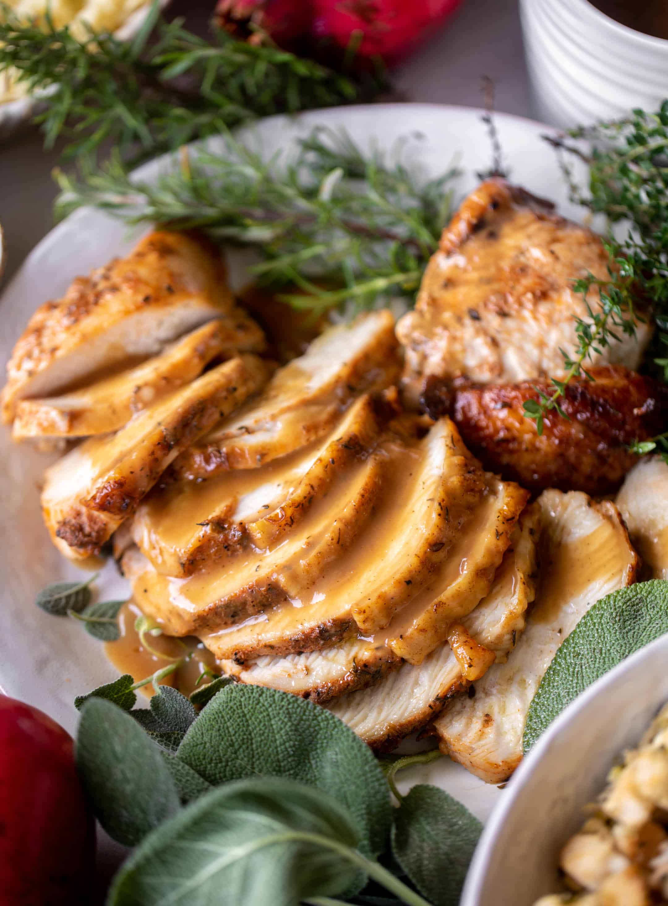 easy roasted turkey breast with gravy