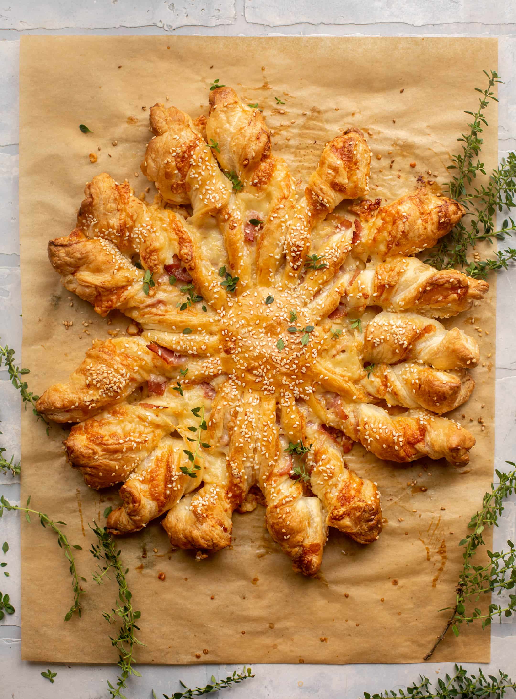ham and swiss puff pastry twists