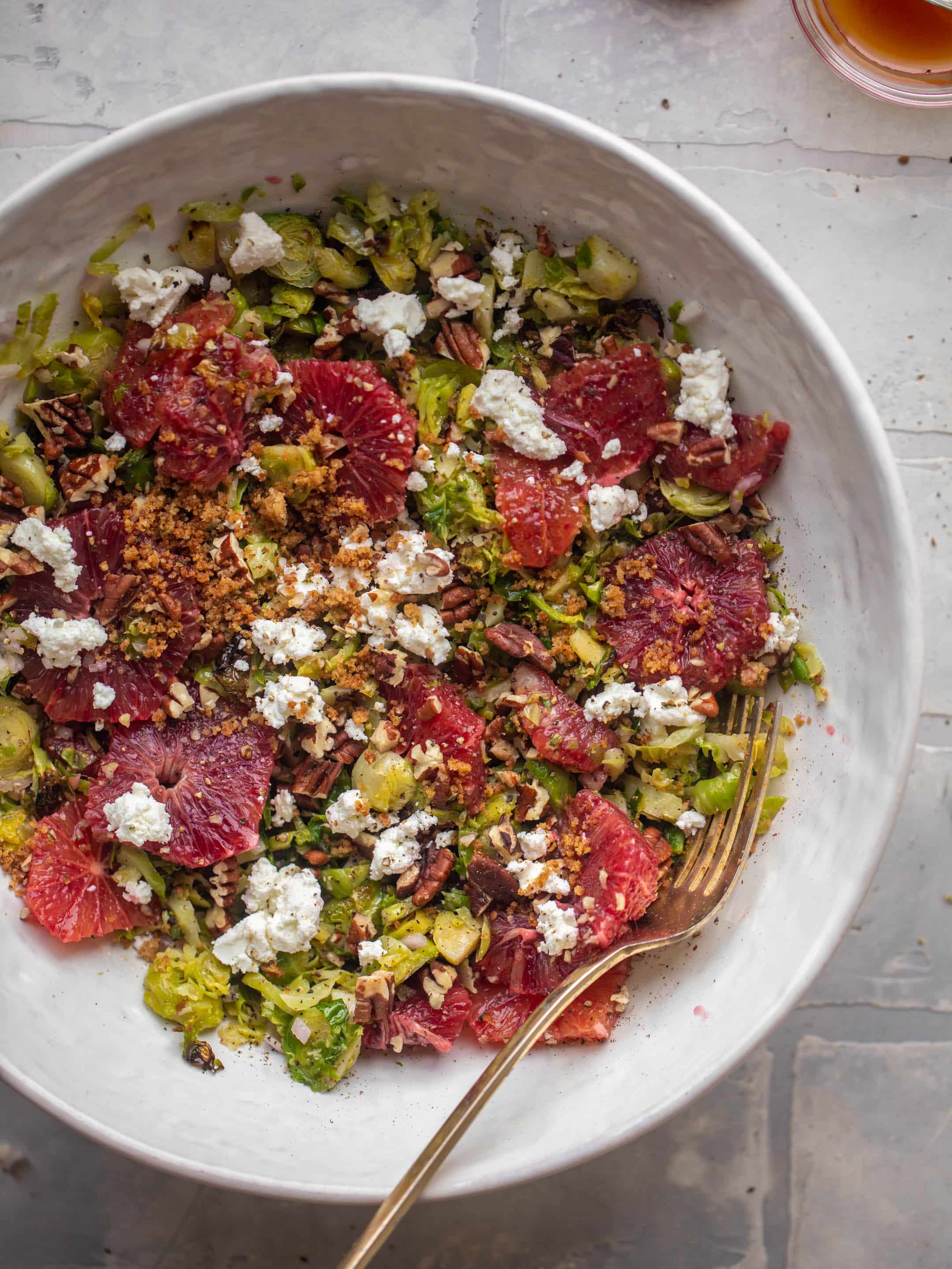 crispy brussels sprouts blood orange salad