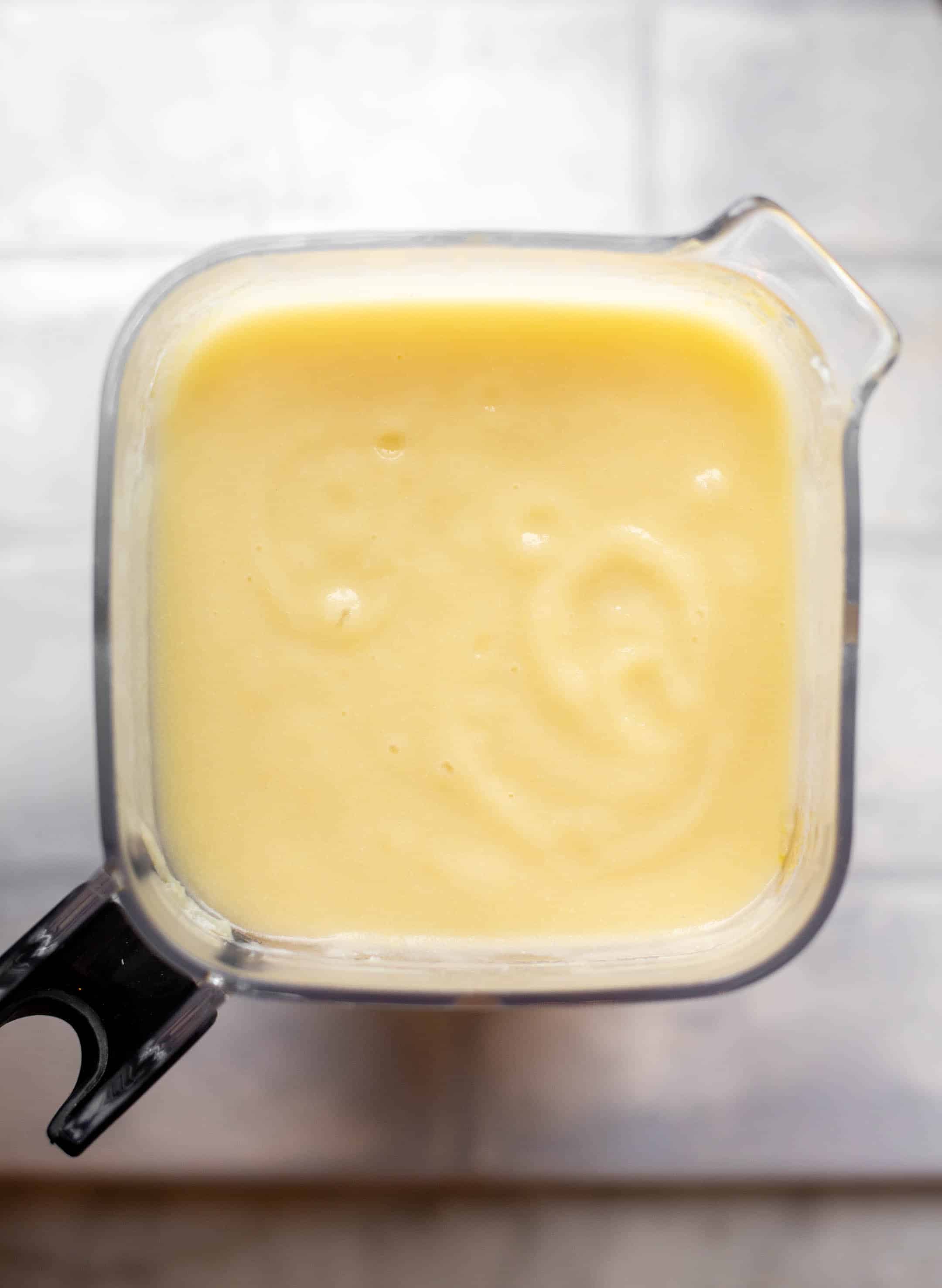 cauliflower potato soup in a blender